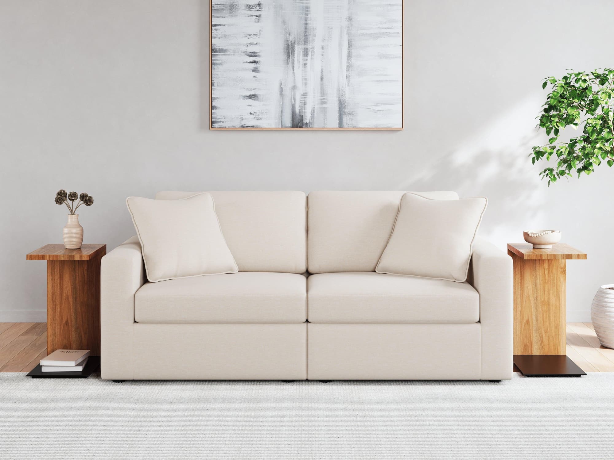 Pillar Oyster Peak Sofa And Loveseat - Image 1
