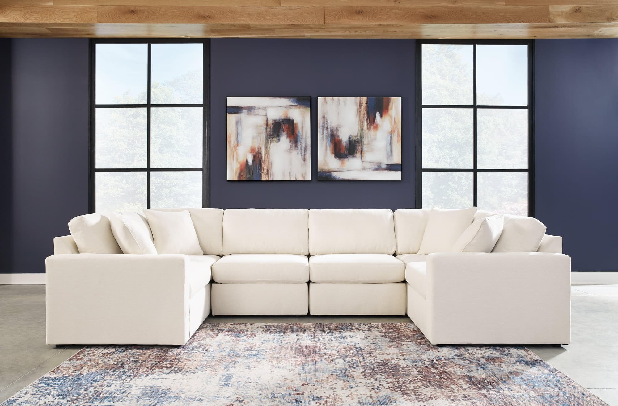Pillar Oyster Peak 6-Piece Sectional With Ottoman - Image 1