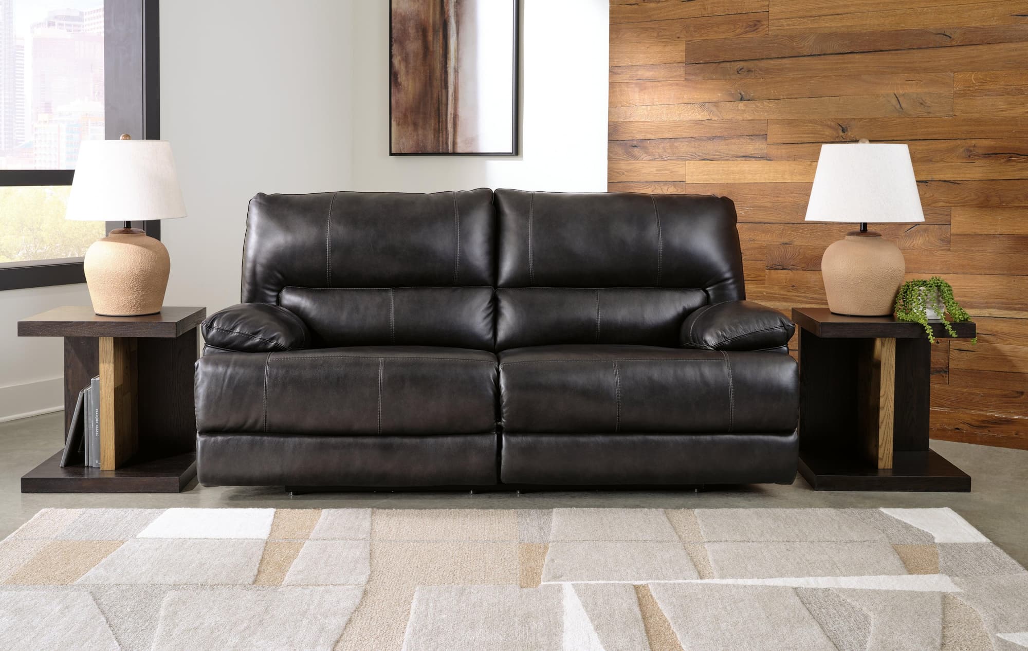 Mountainous Eclipse Leather Power Reclining Sofa - Image 1