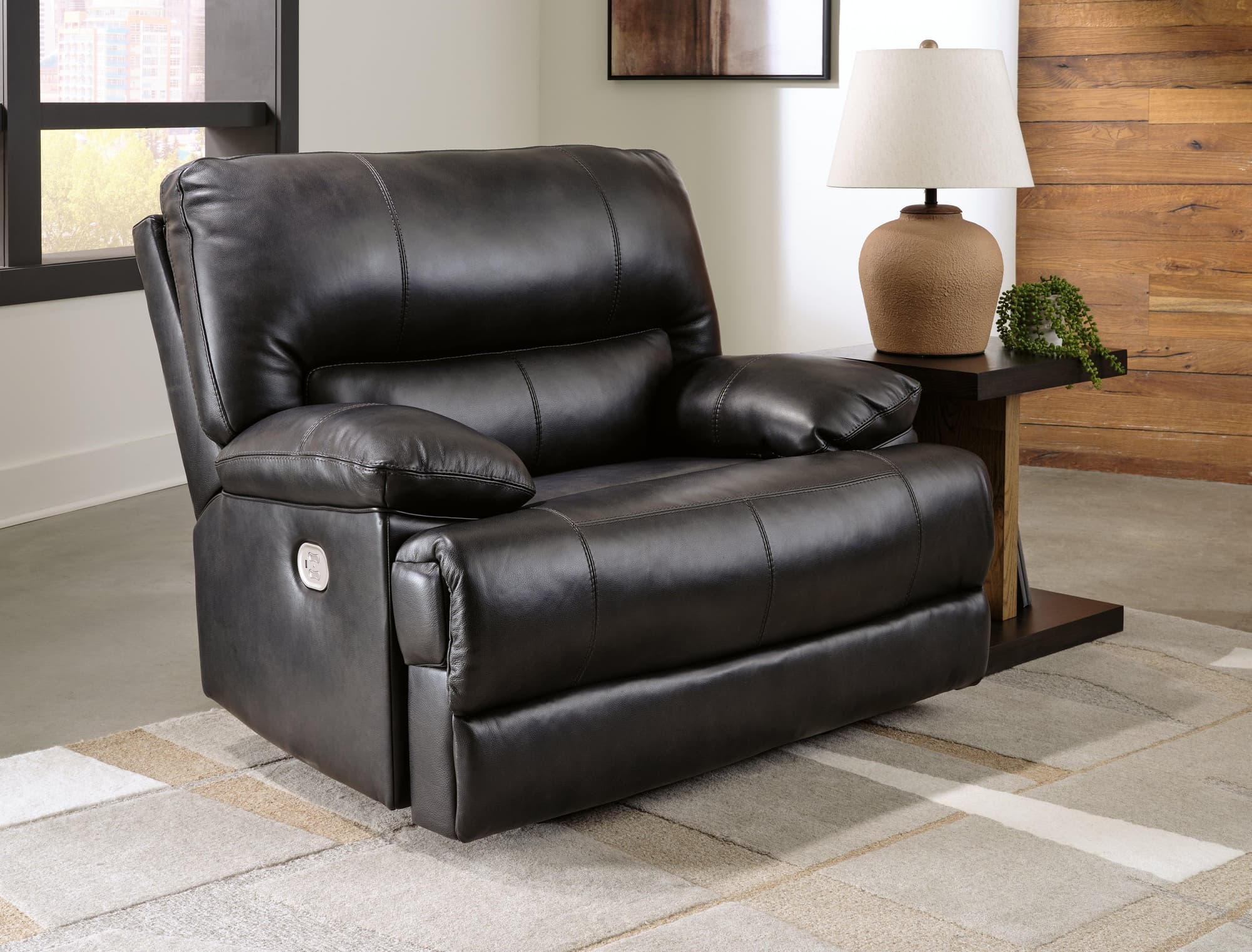 Mountainous Eclipse Leather Power Recliner - Image 1