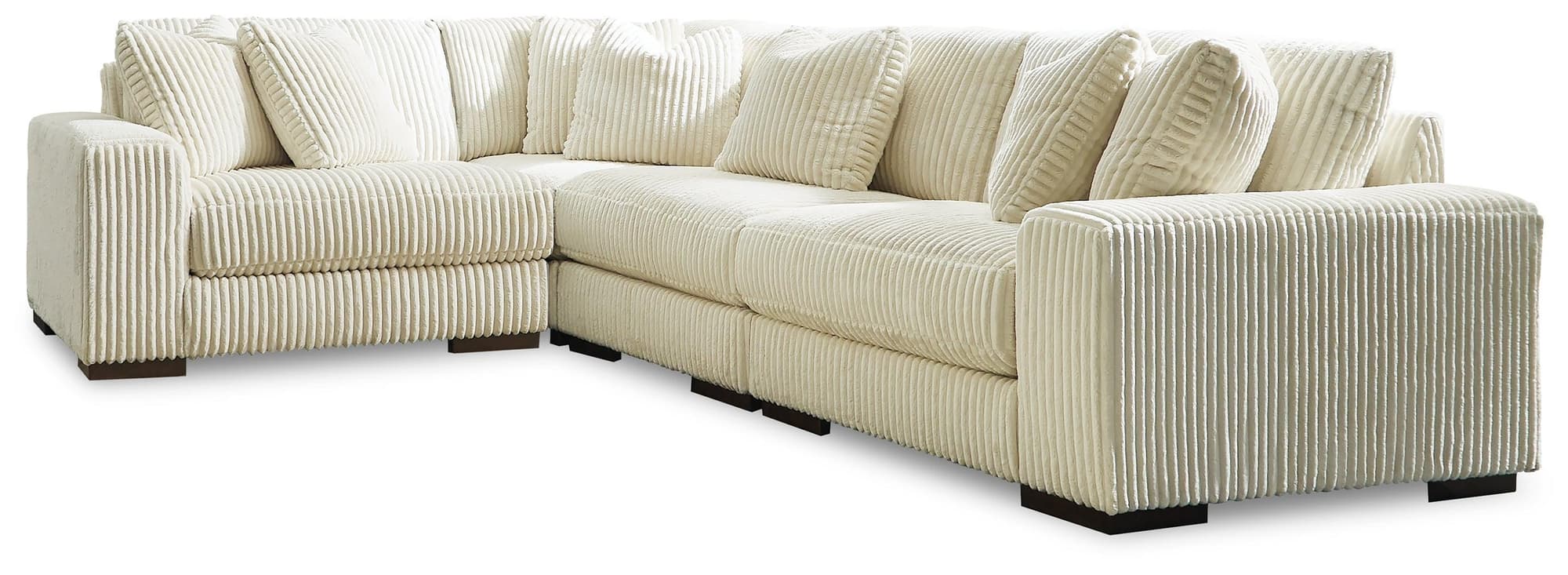 Lindyn Ivory Velvet 4-Piece Sectional - Image 1