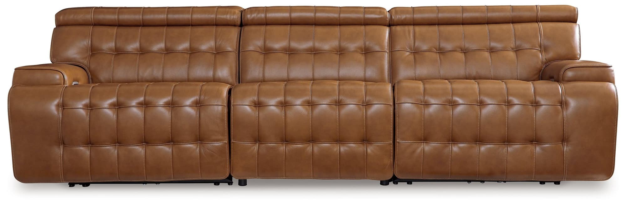 Temmpton Chocolate Leather 3-Piece Power Reclining Sectional Sofa - Image 1