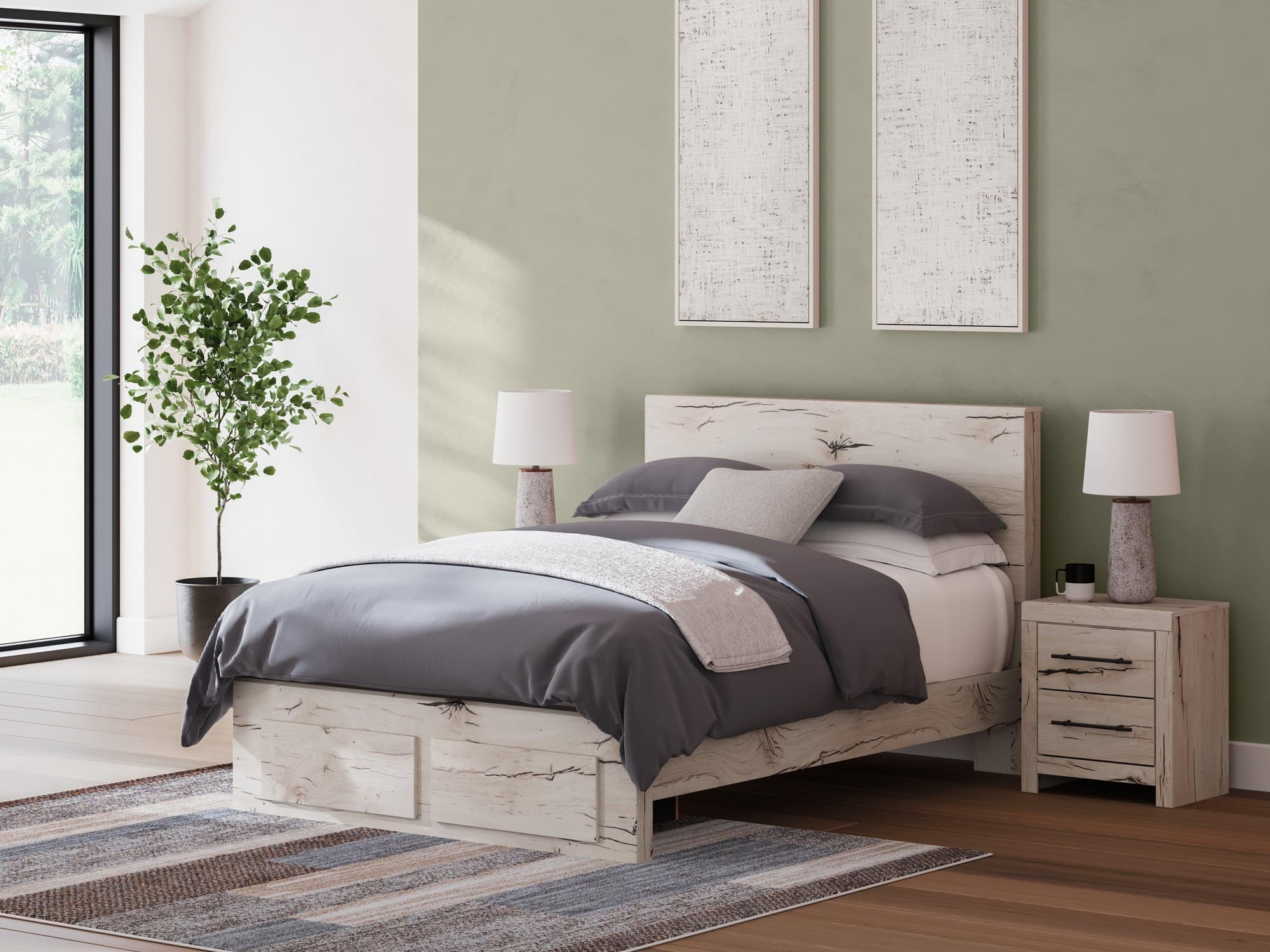 Lawroy Light Natural Queen Panel Storage Bed - Image 1