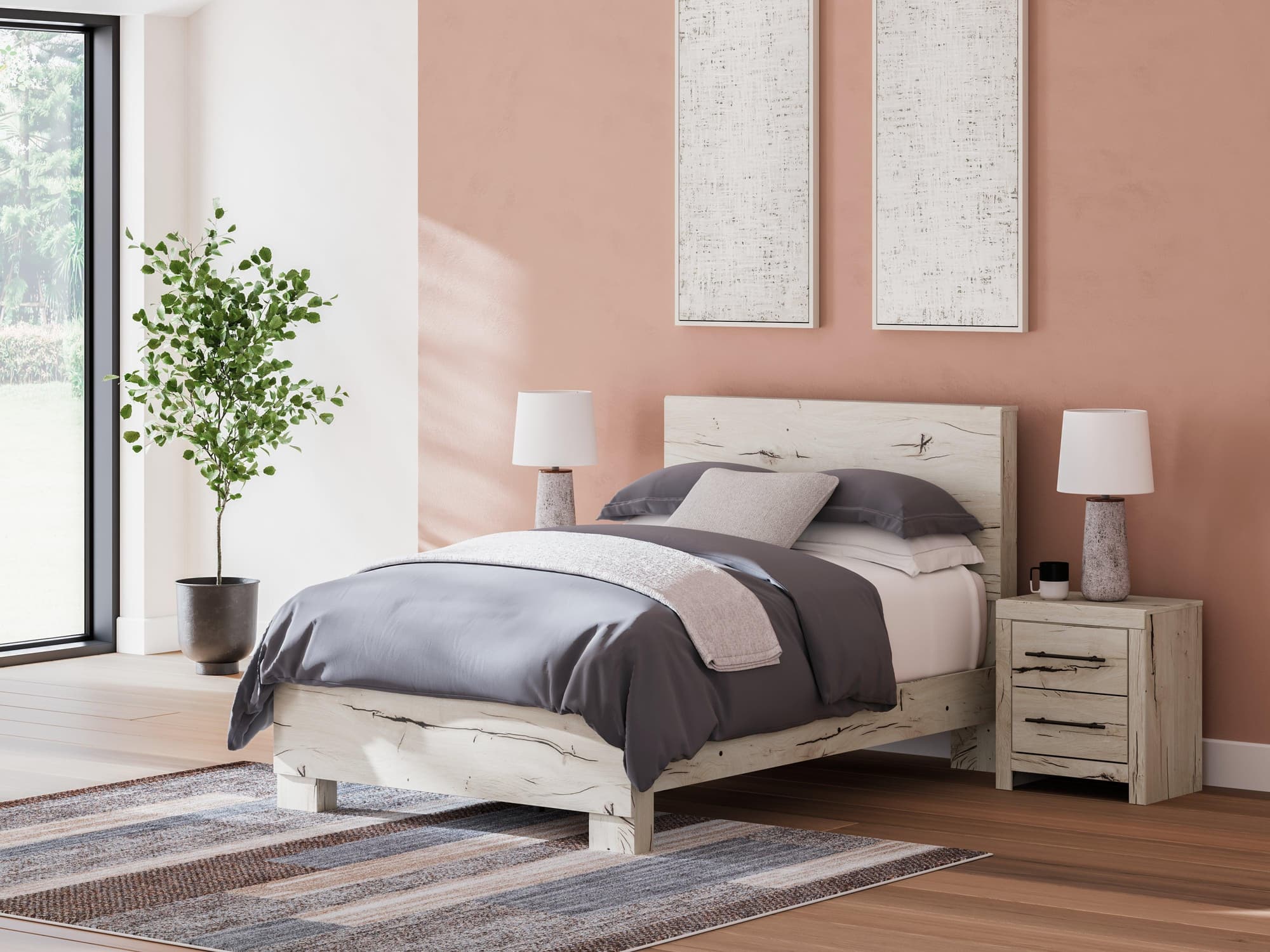 Lawroy Light Natural Full Panel Bed - Image 1