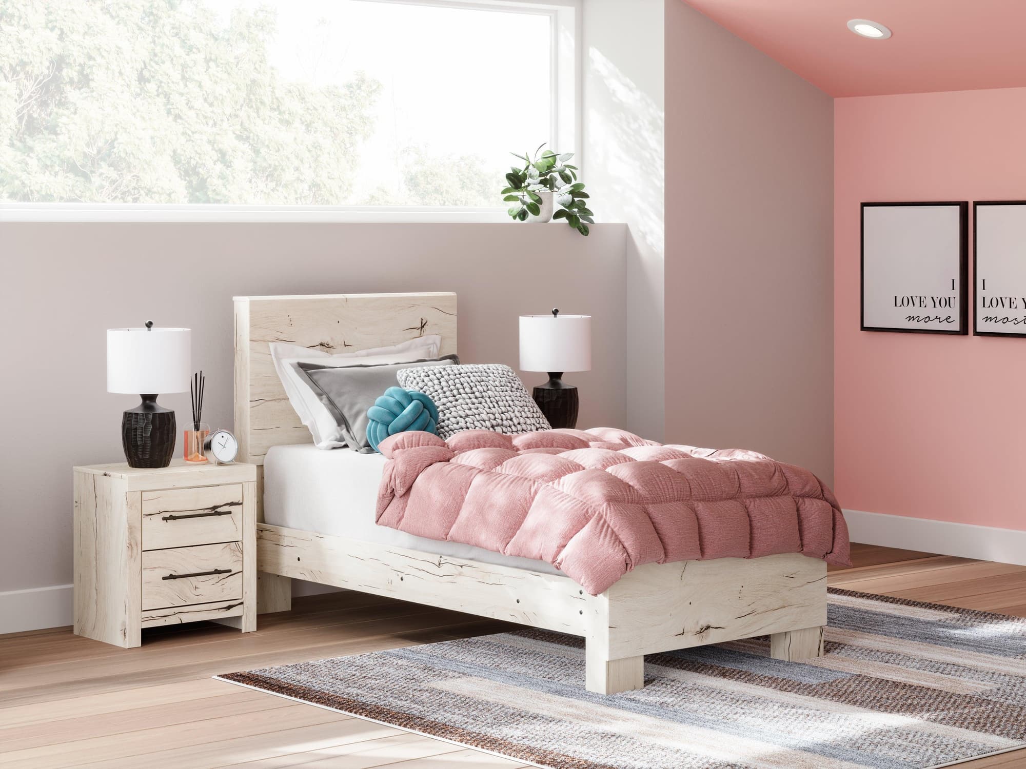 Lawroy Light Natural Twin Panel Bed - Image 1