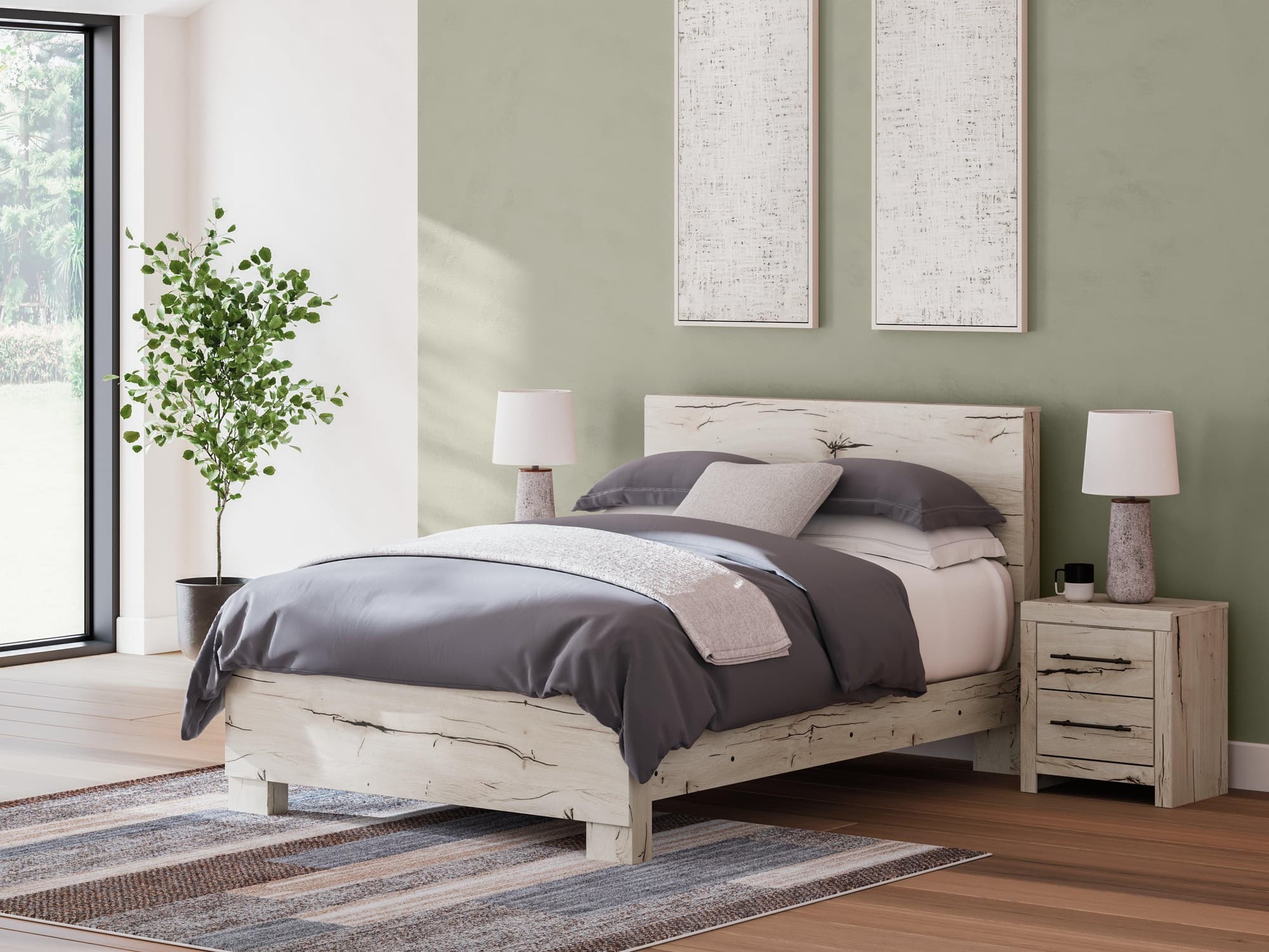 Lawroy Light Natural Queen Panel Bed - Image 1