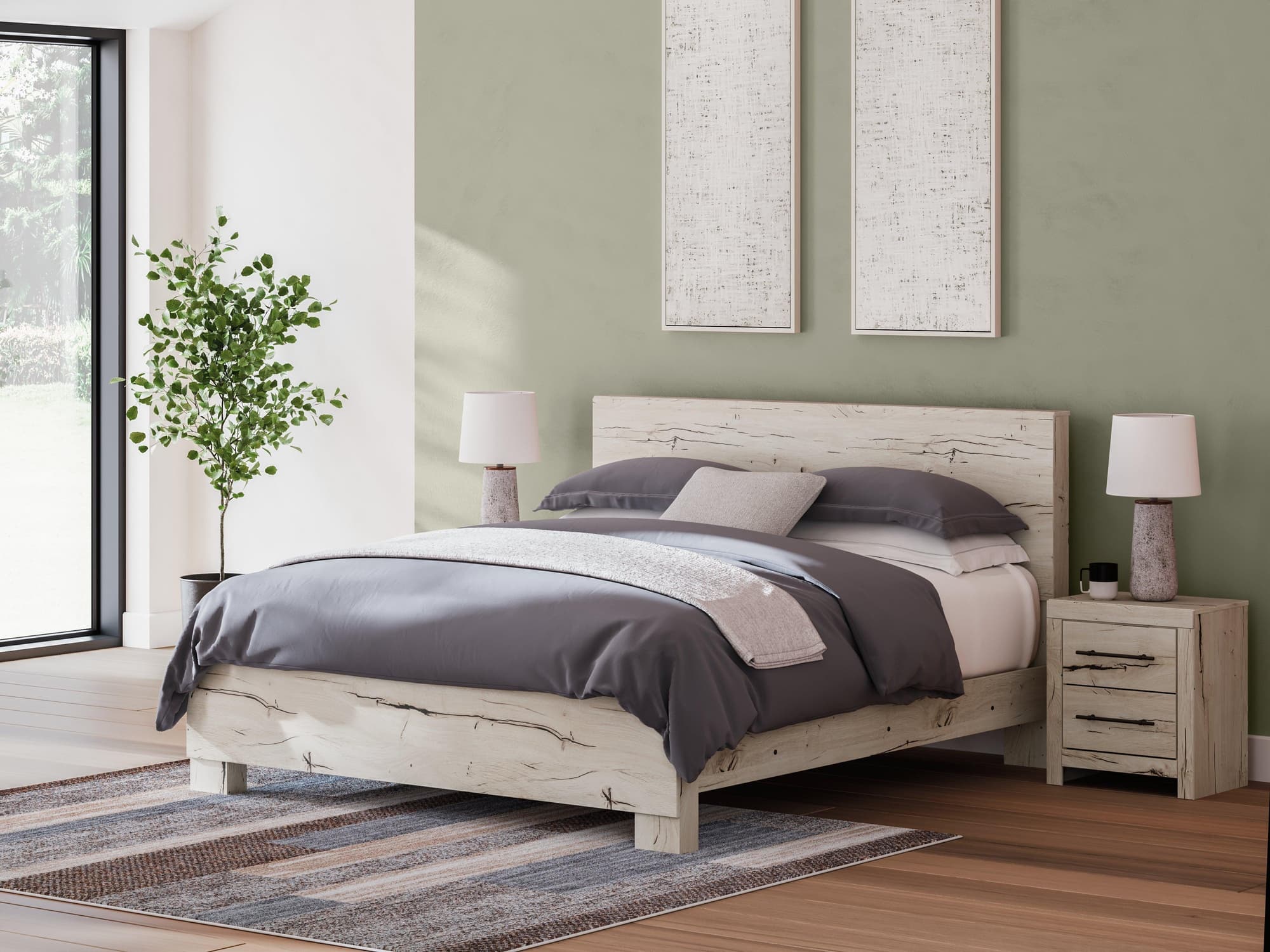 Lawroy Light Natural King Panel Bed - Image 1