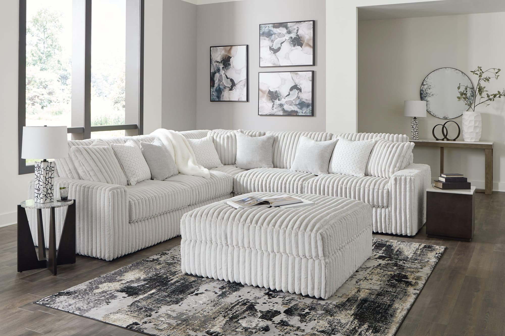 Stupendous Alloy 3-Piece Sectional With Ottoman - Image 1