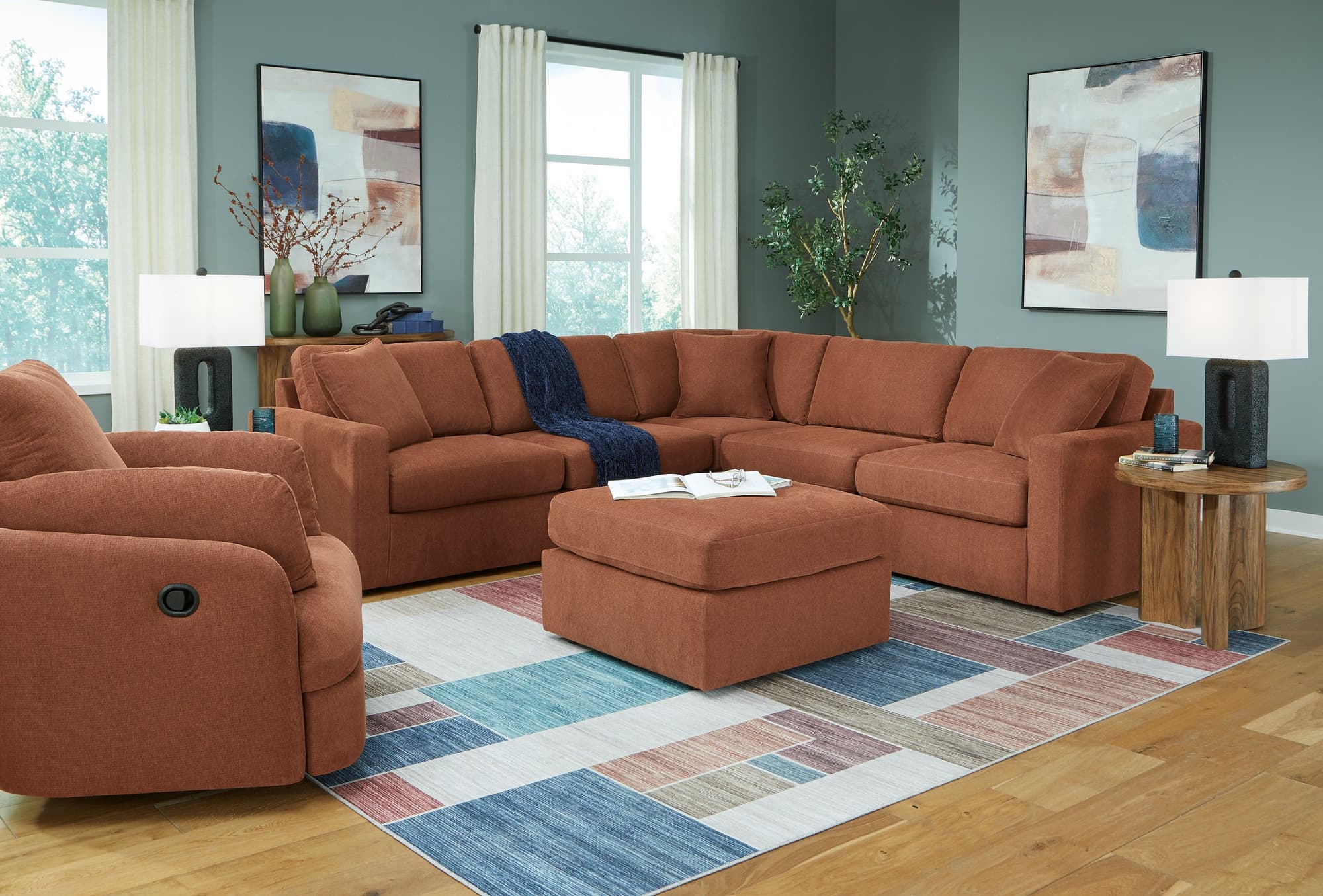 Pillar Spice Peak 5-Piece Sectional With Recliner - Image 1