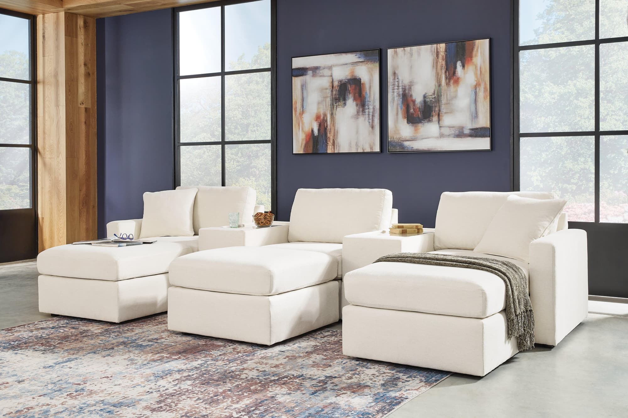 Pillar Oyster Peak 5-Piece Sectional With Ottoman - Image 1