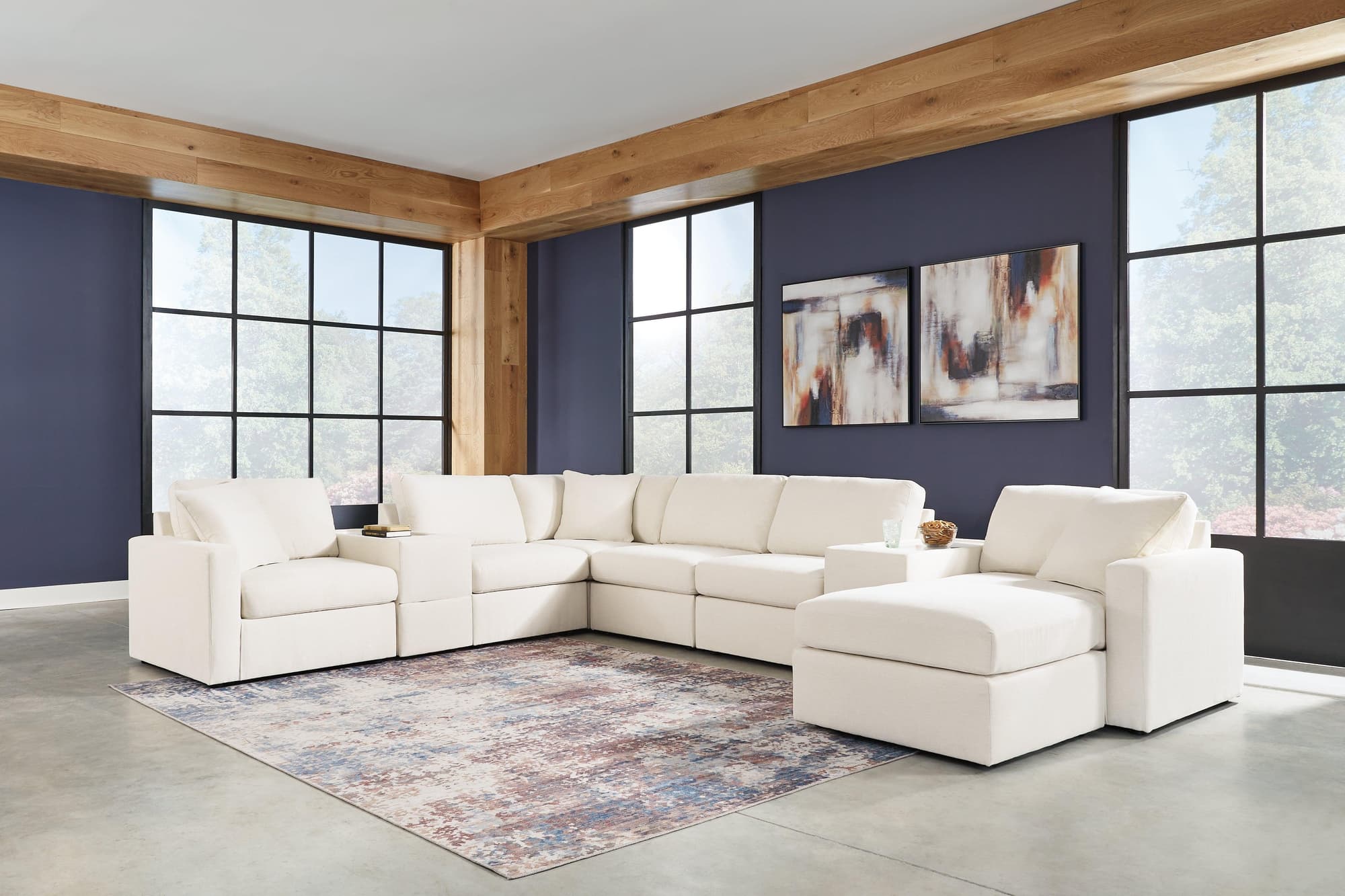 Pillar Oyster Peak 8-Piece Sectional With Ottoman - Image 1