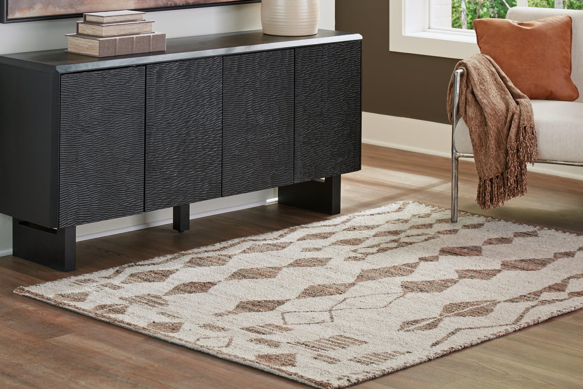 Brettler Beige Brown Medium Rug - Image 1