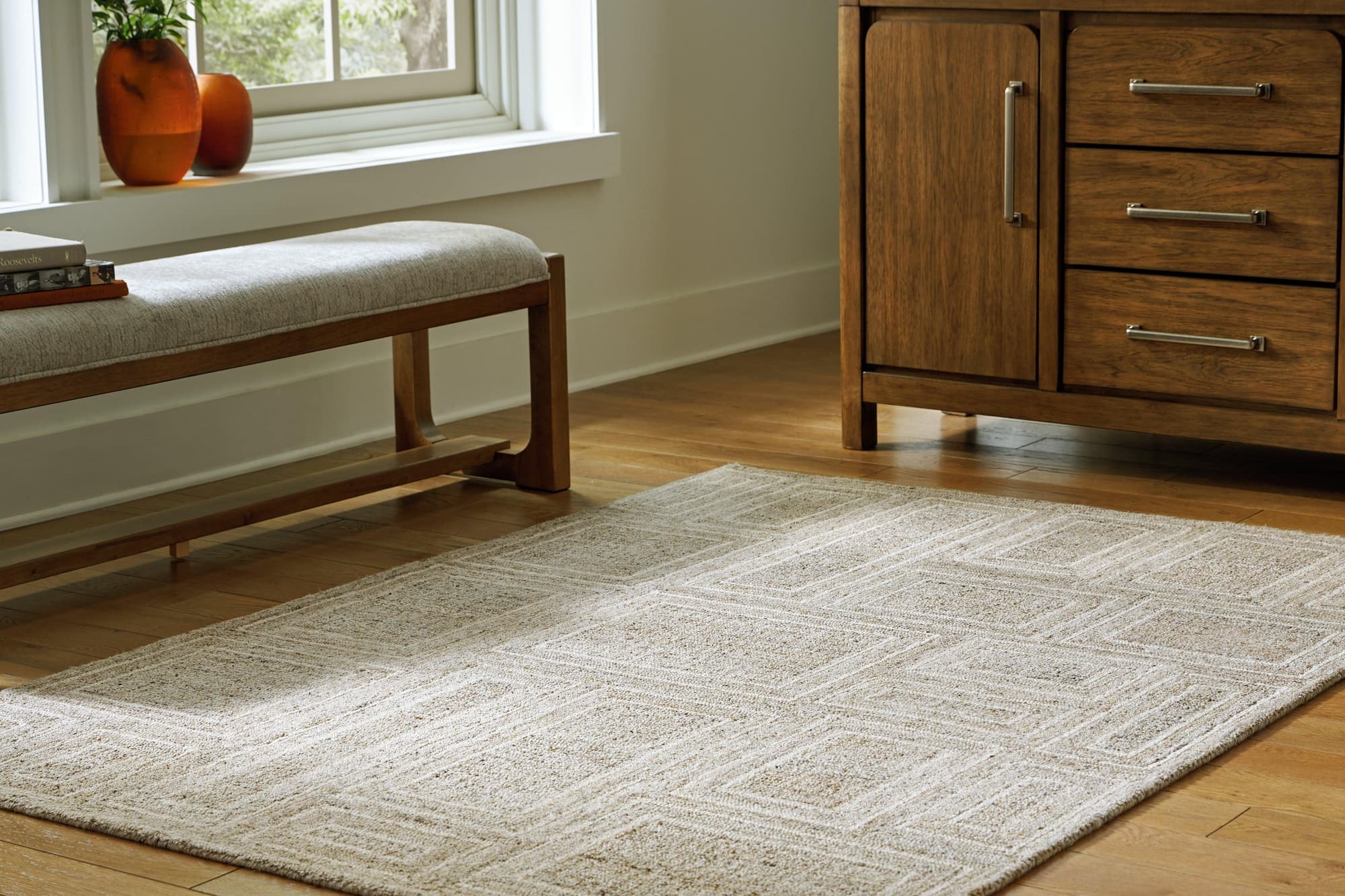 Brickburgh Gray Ivory Honey Medium Rug - Image 1
