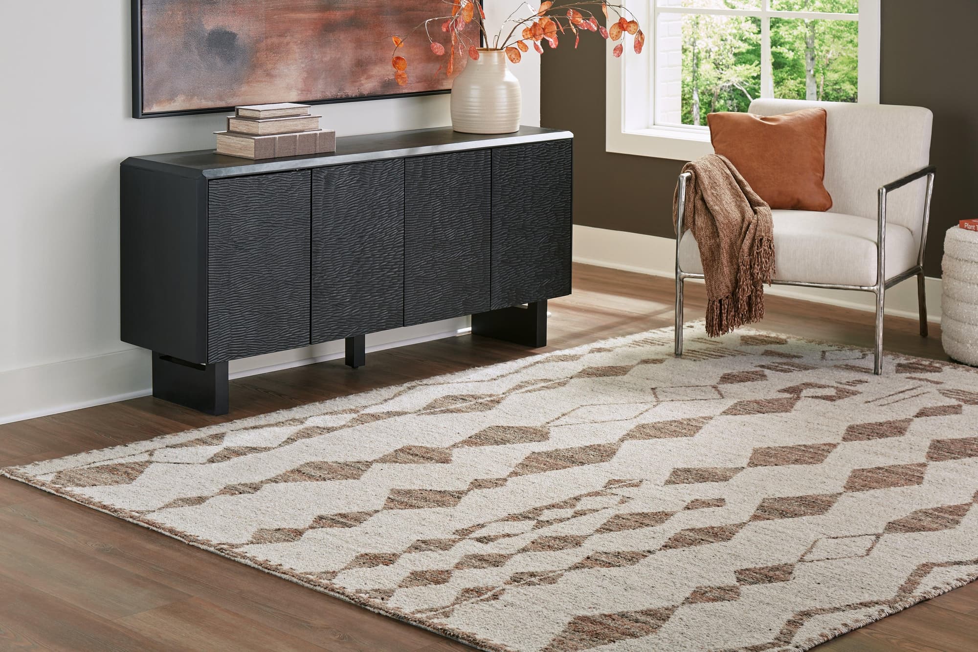 Brettler Beige Brown Large Rug - Image 1