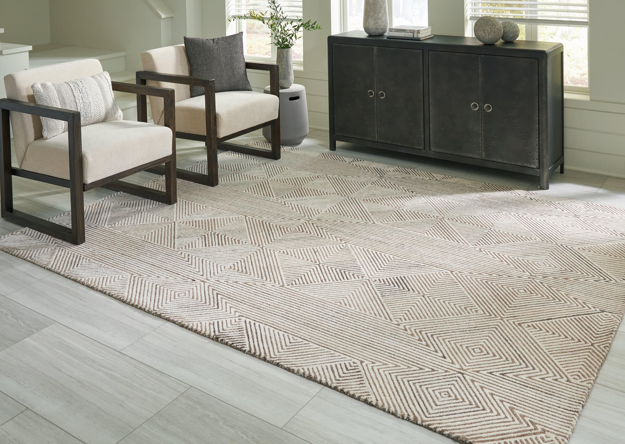 Jadott Beige Brown Large Rug - Image 1