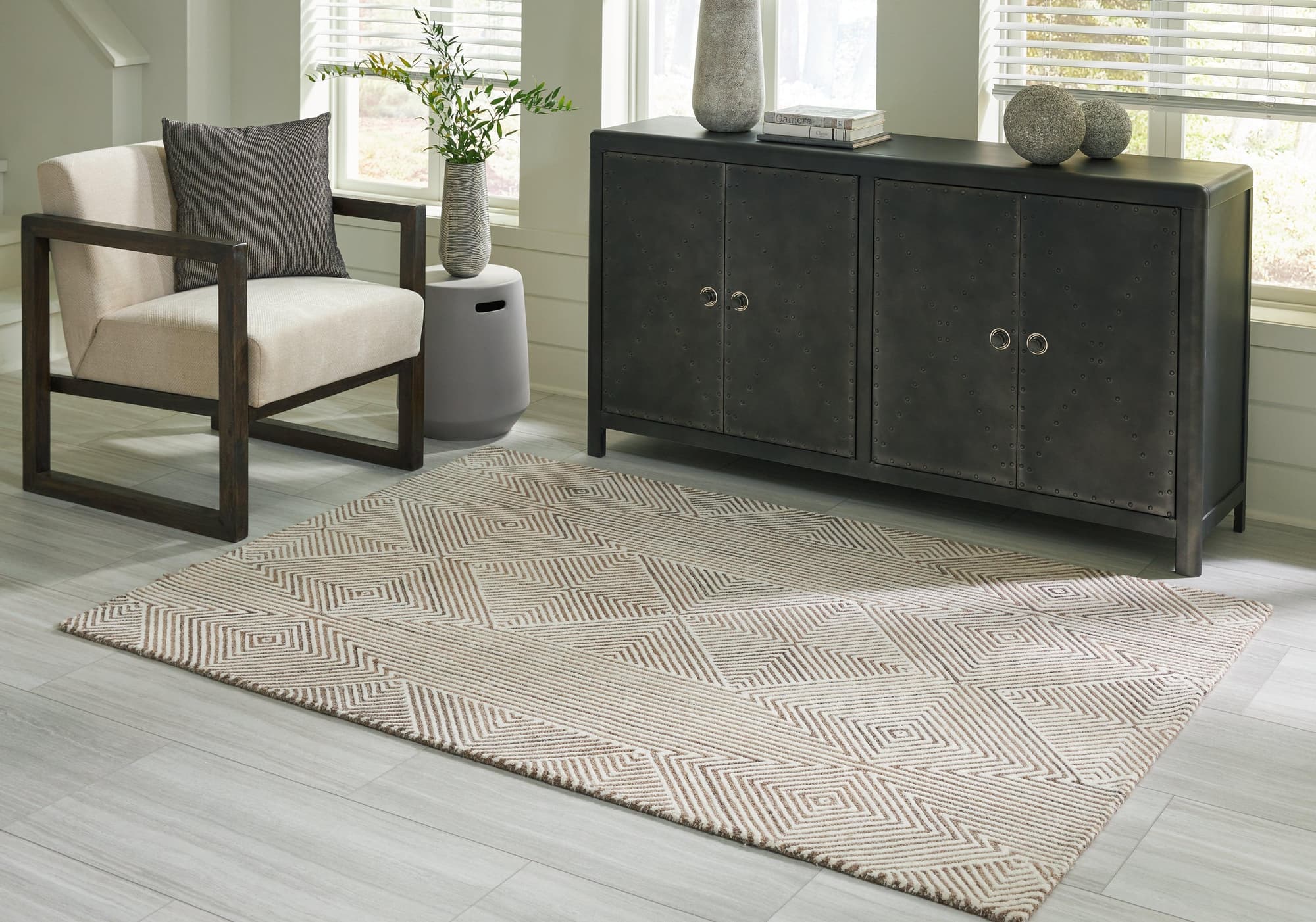 Jadott Beige Brown Medium Rug - Image 1