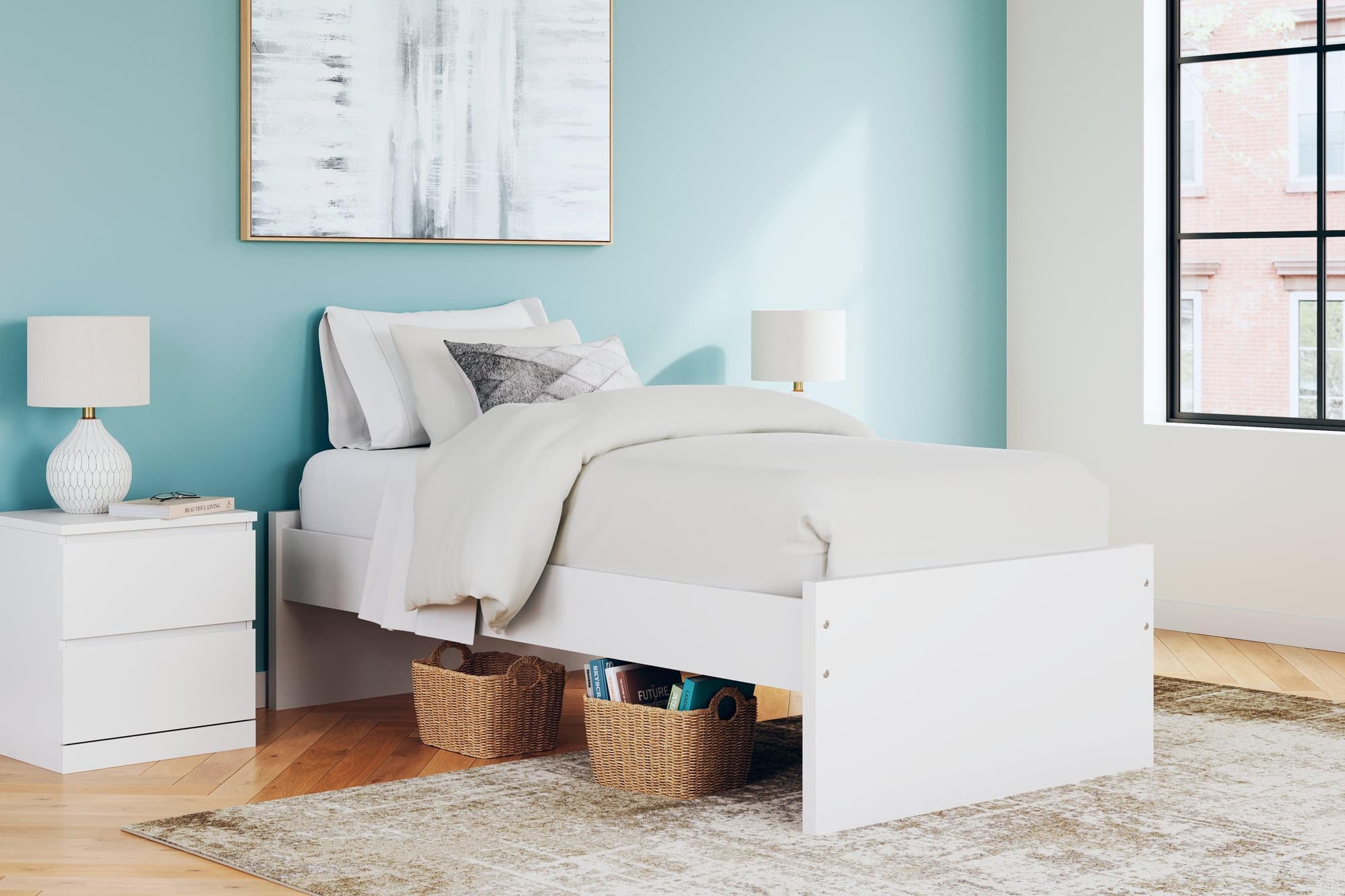 Onita White Twin Platform Bed - Image 1