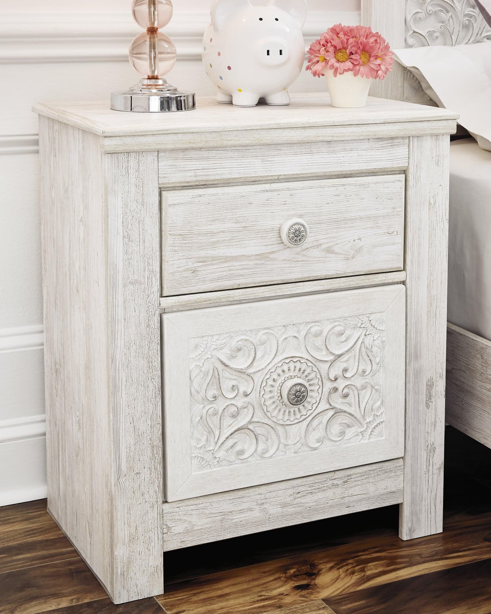 Paxberry Whitewash Nightstand - Image 1