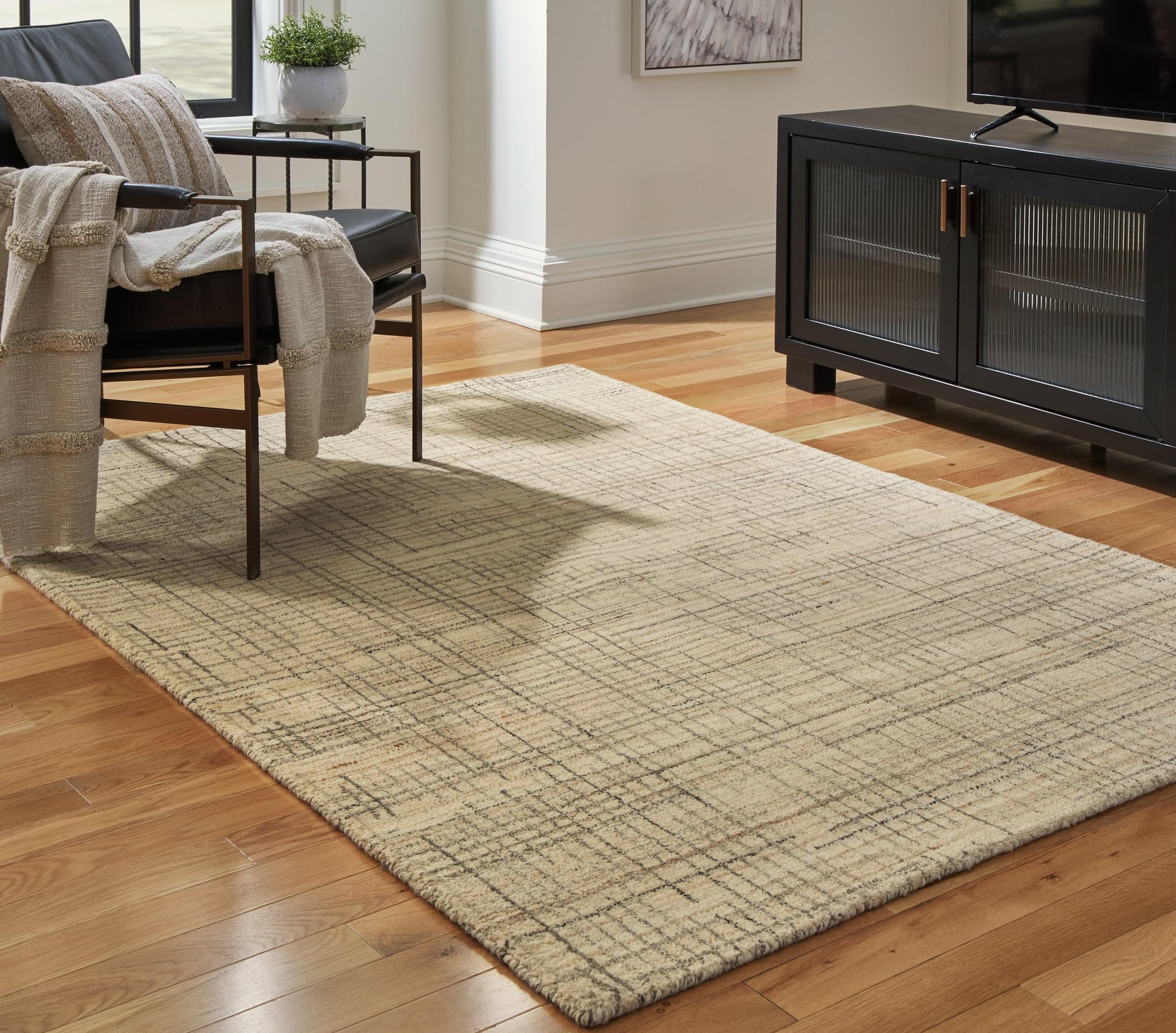 Janston Ivory Gray Tan Medium Rug - Image 1
