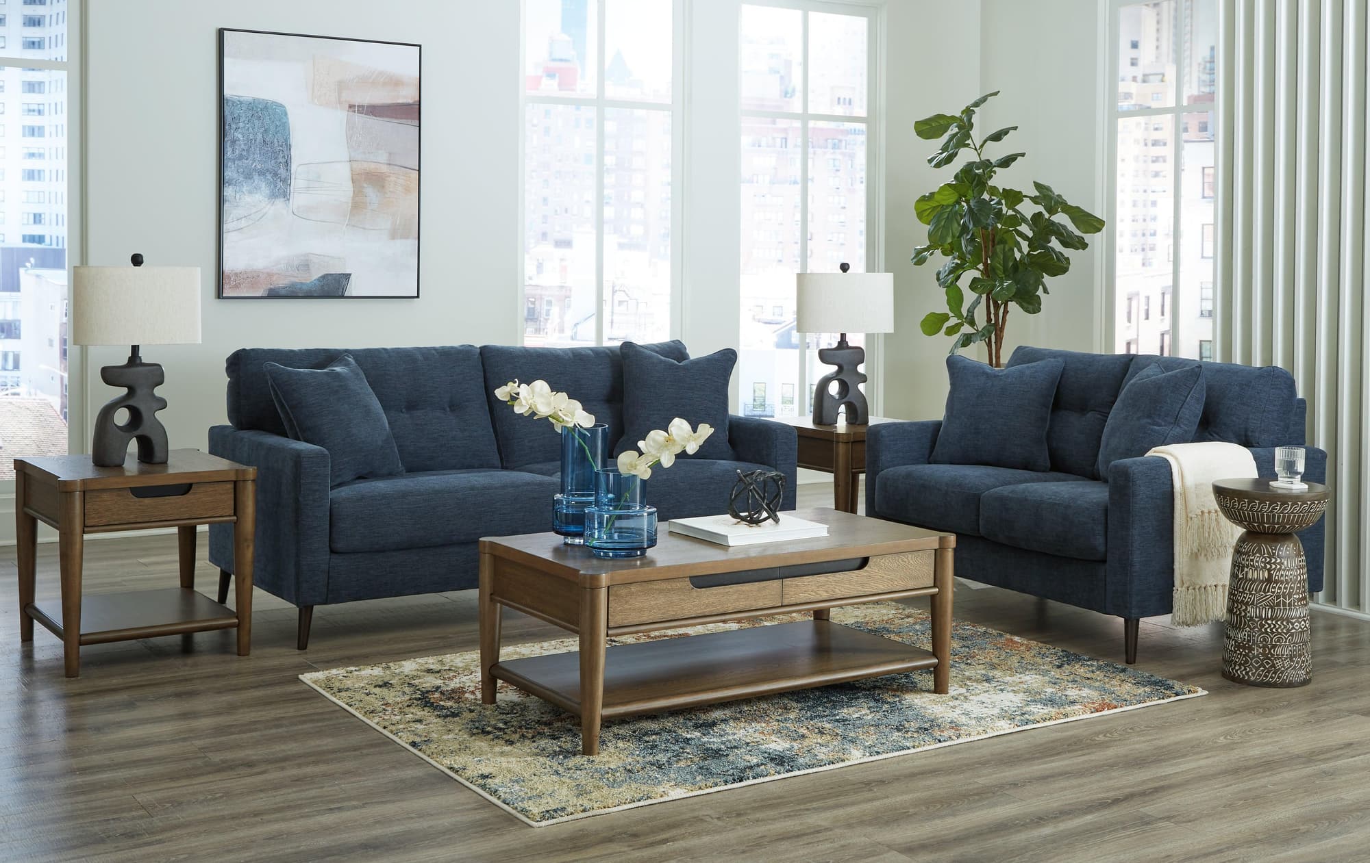 Roanhowe Brown Coffee Table With 1 End - Image 1