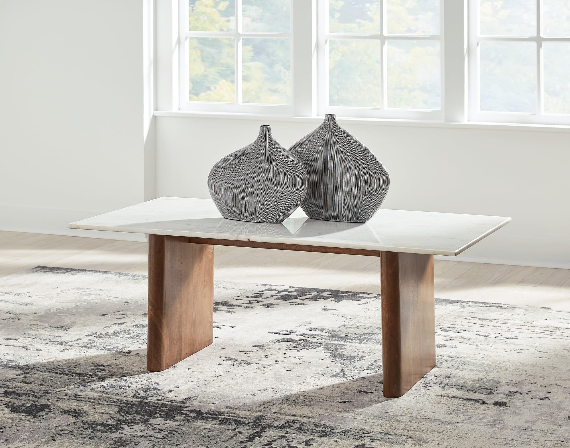 Isanti Light Brown White Coffee Table With 2 End Tables - Image 1