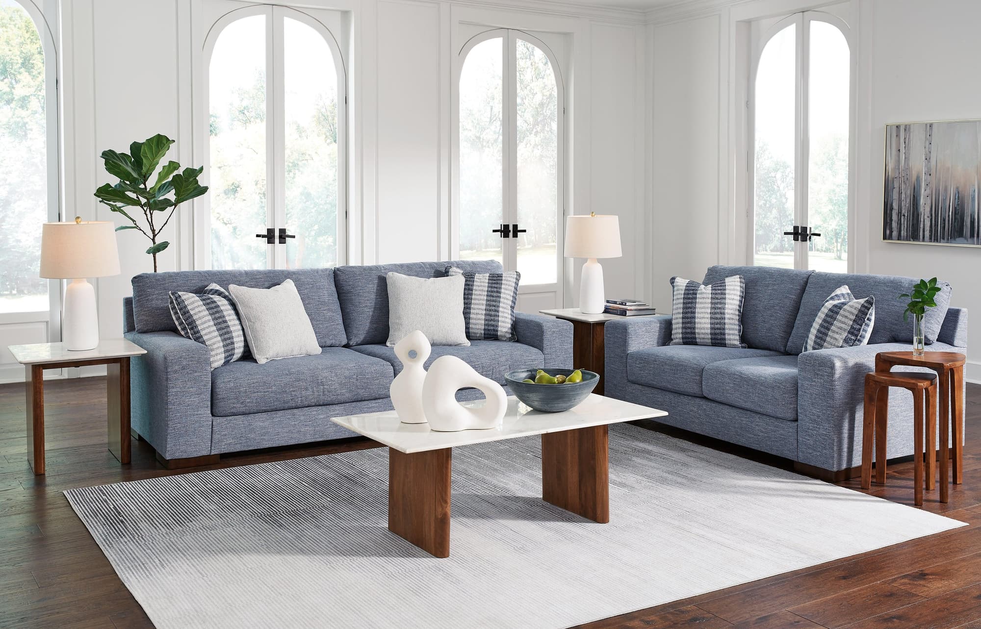 Isanti Light Brown White Coffee Table With 1 End - Image 1