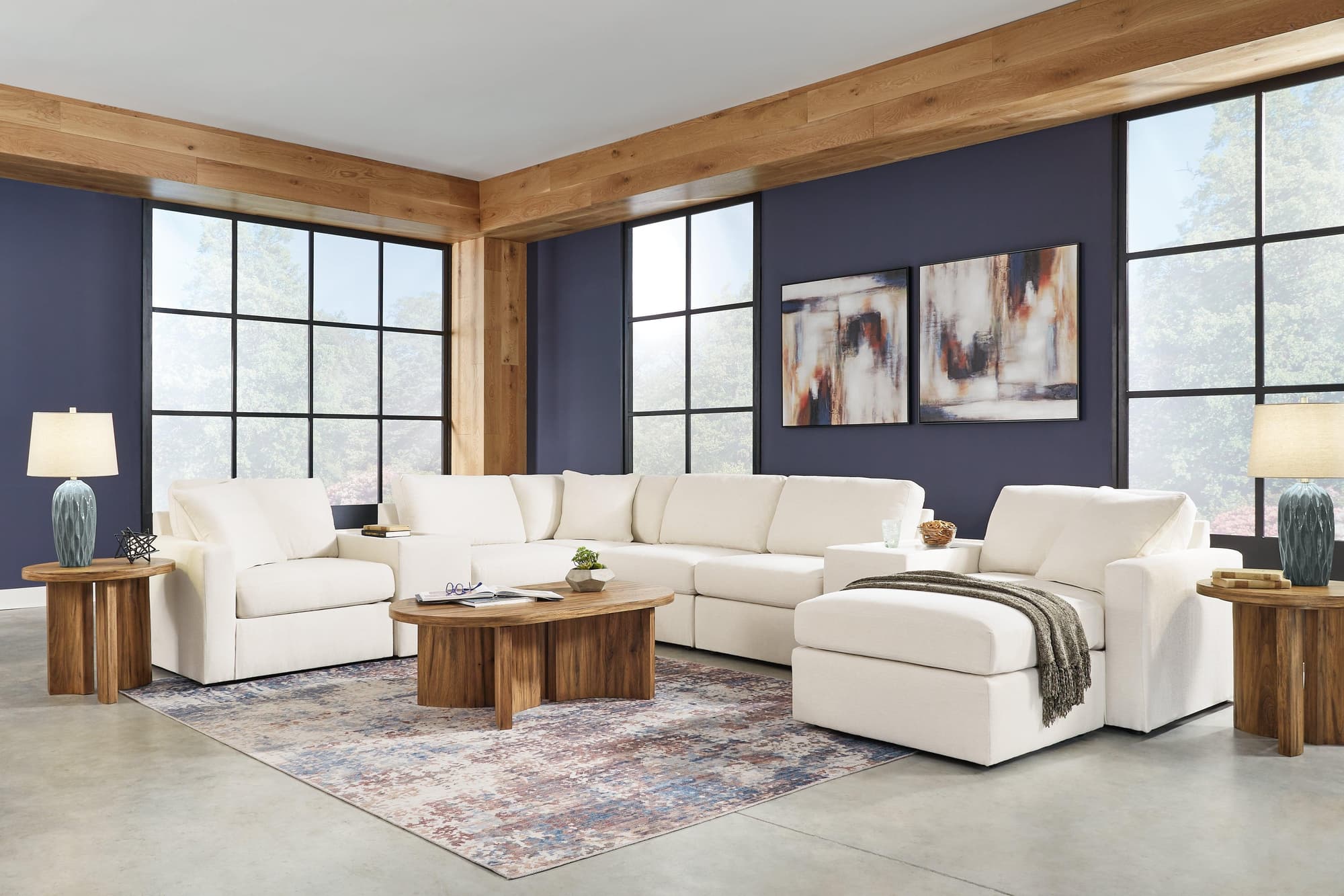 Modmax Oyster 8-Piece Sectional With Ottoman - Image 1