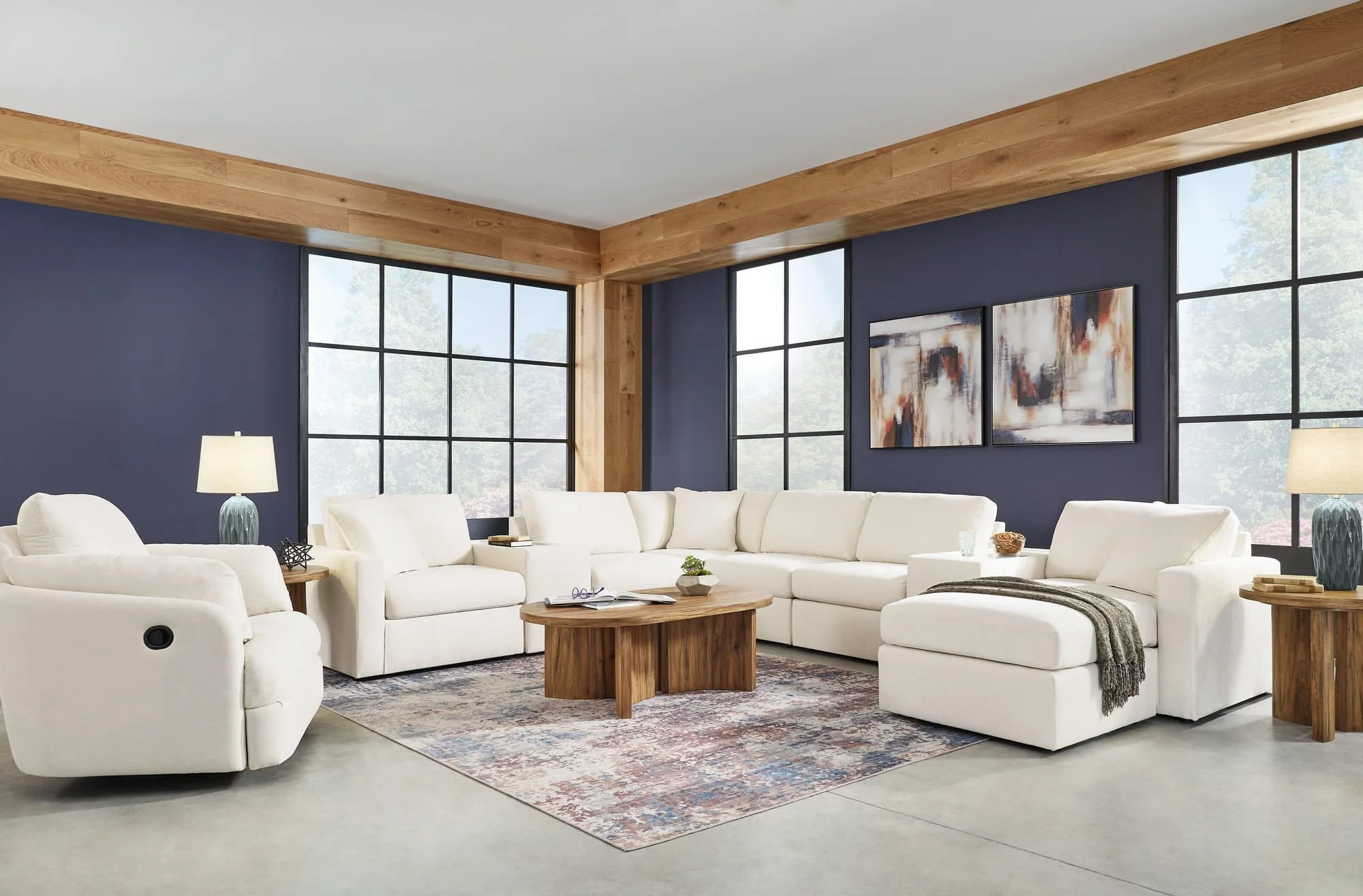 Pillar Oyster Peak 6-Piece Sectional With Recliner - Image 1