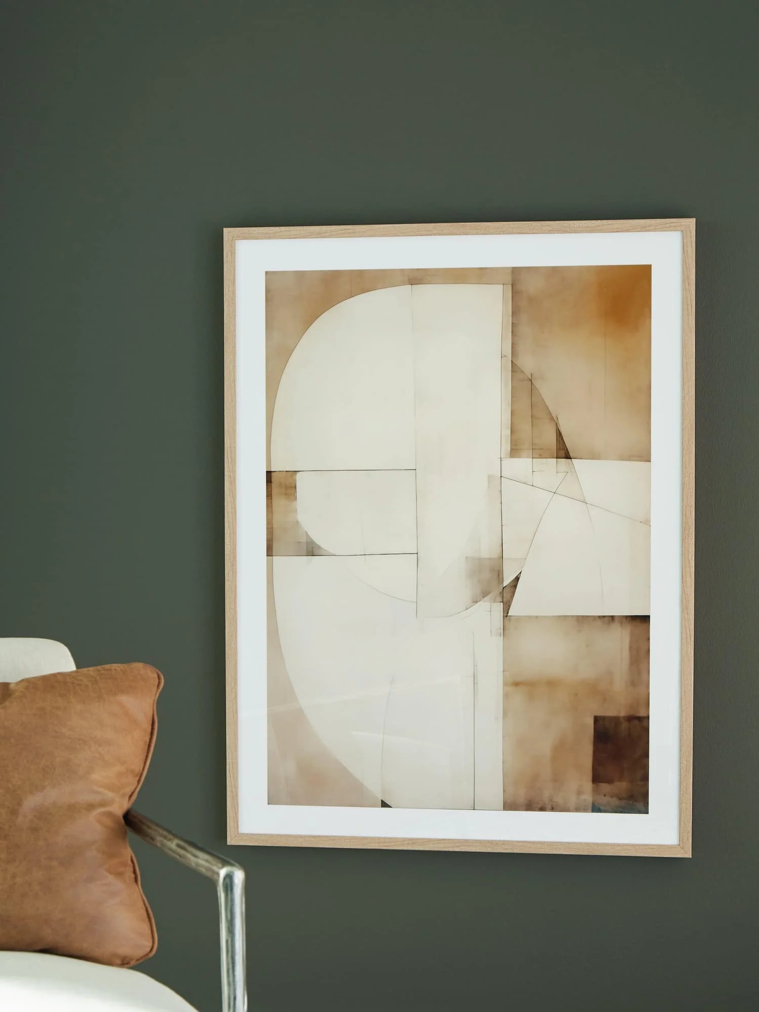 Corlain Brown Tan White Wall Art - Image 1