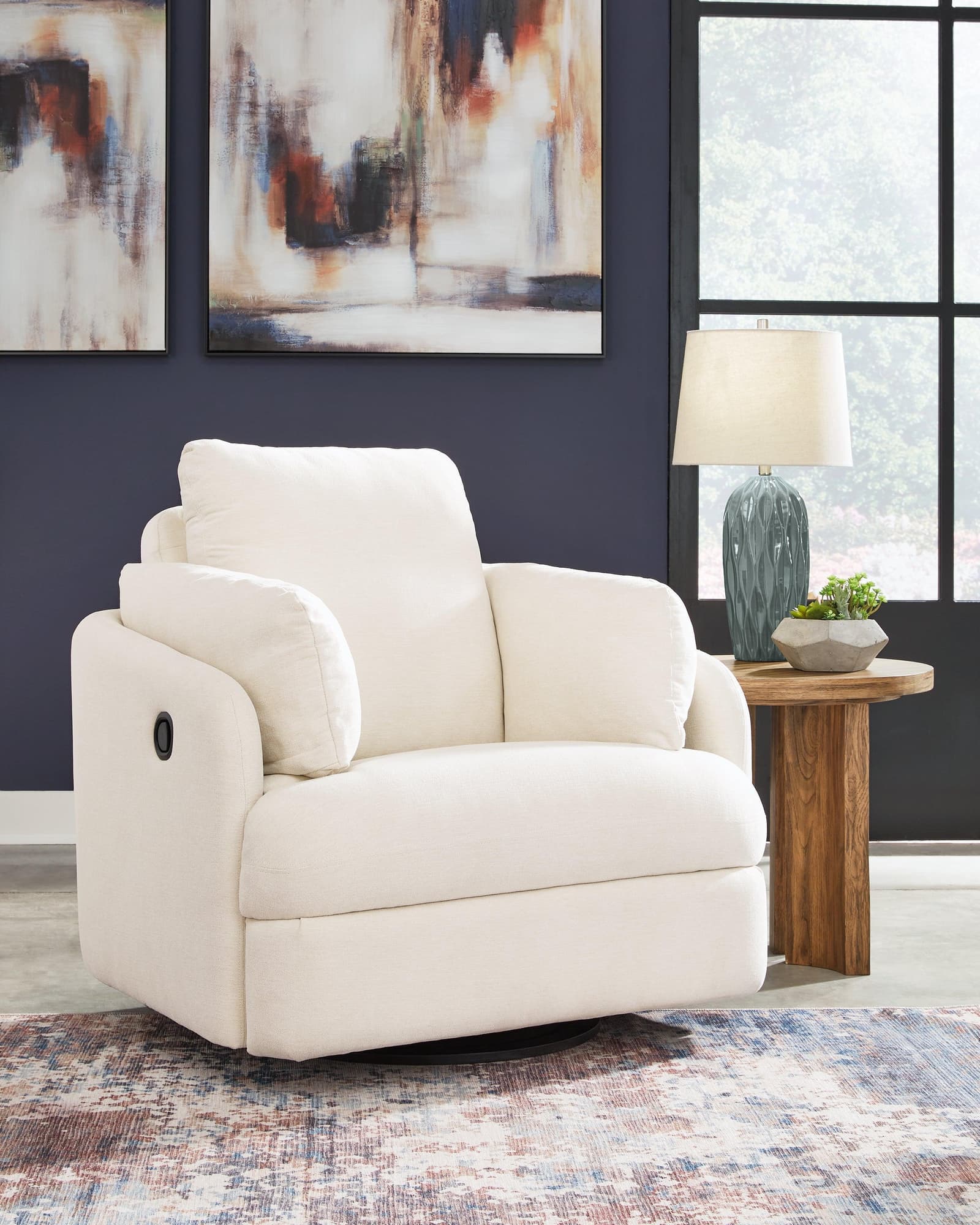 Modmax Oyster Nuvella® Swivel Glider Recliner - Image 1
