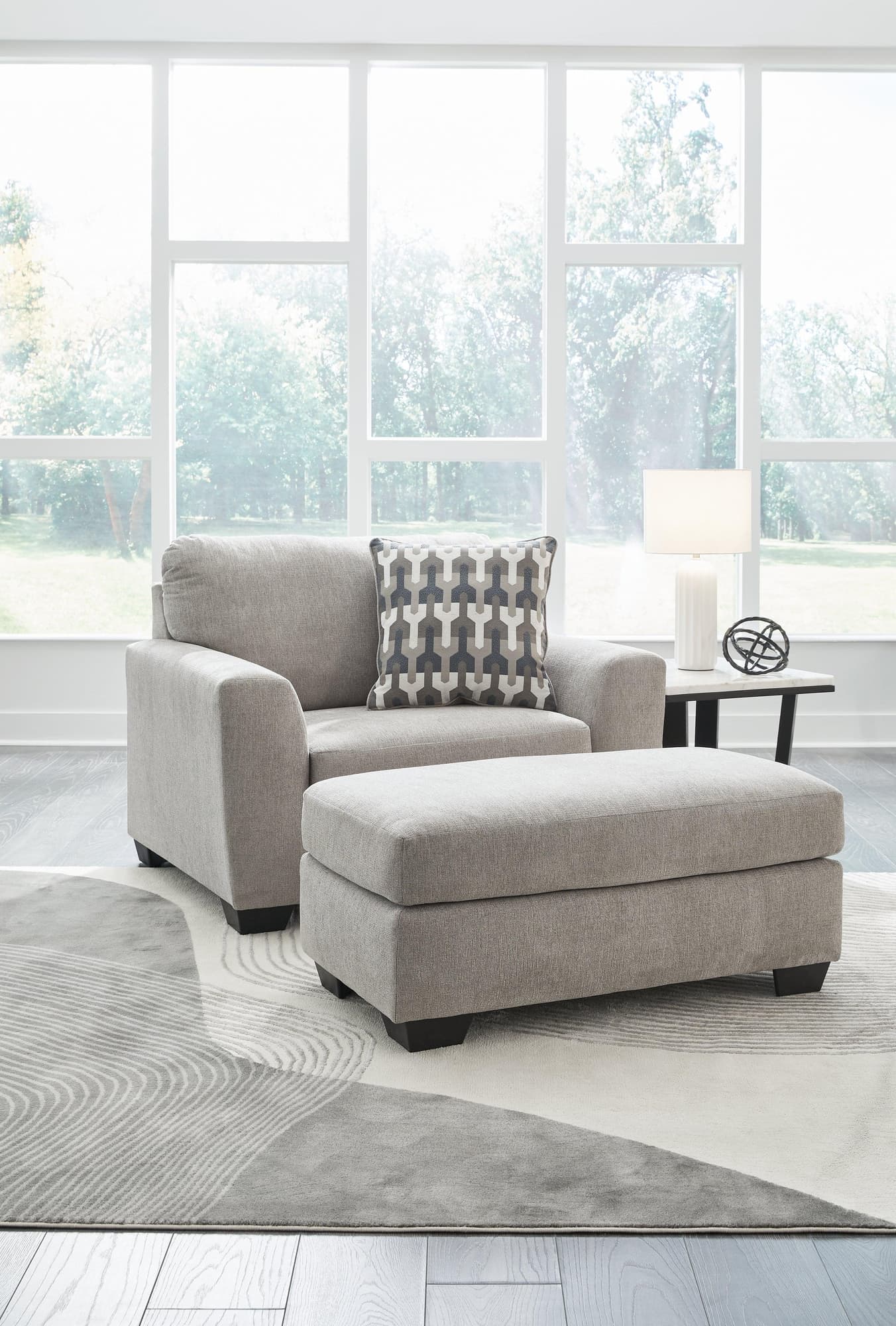 Avenal Flannel Park Chair And Ottoman - Image 1