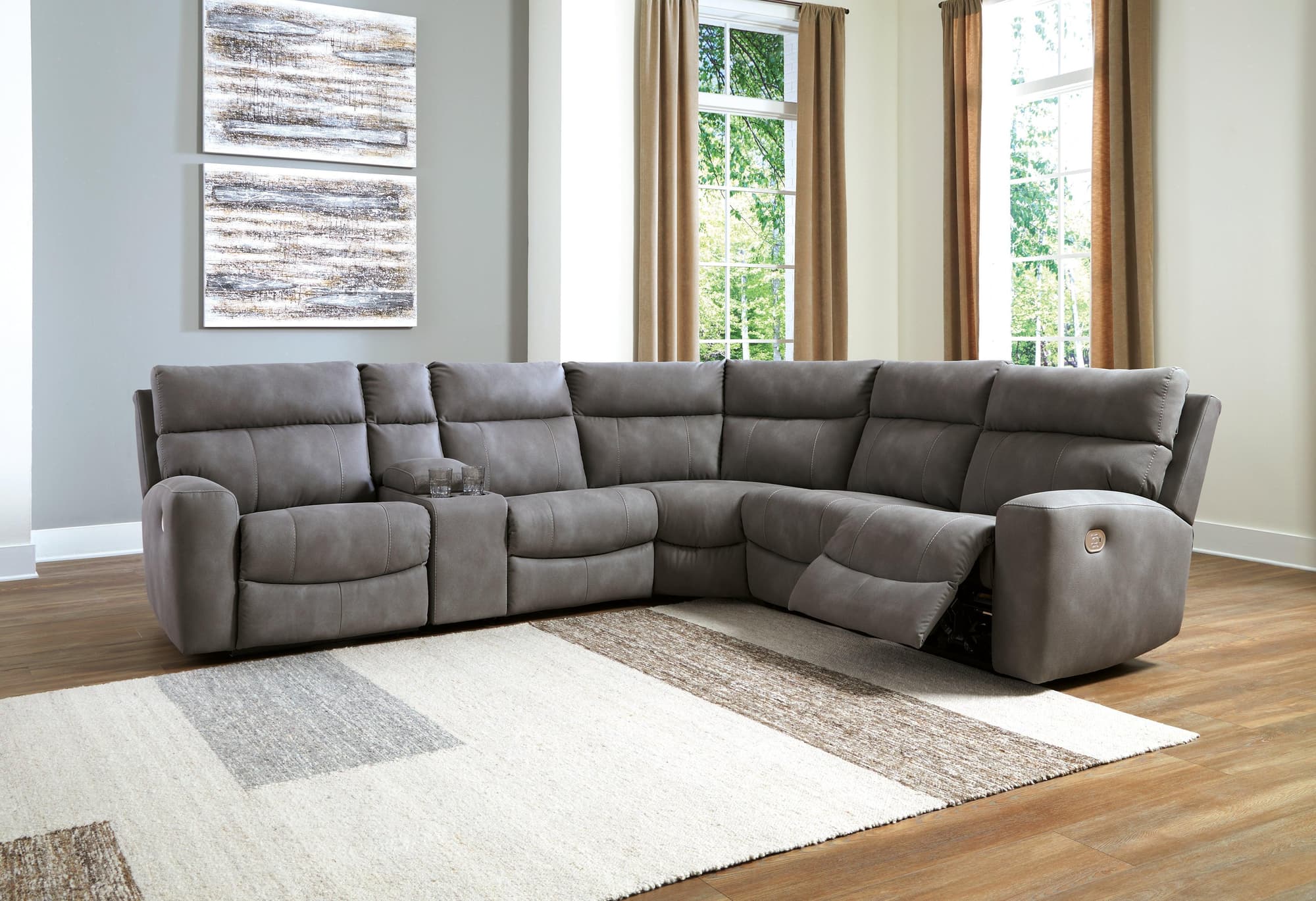 Next-Gen Durapella Slate 6-Piece Power Reclining Sectional - Image 1
