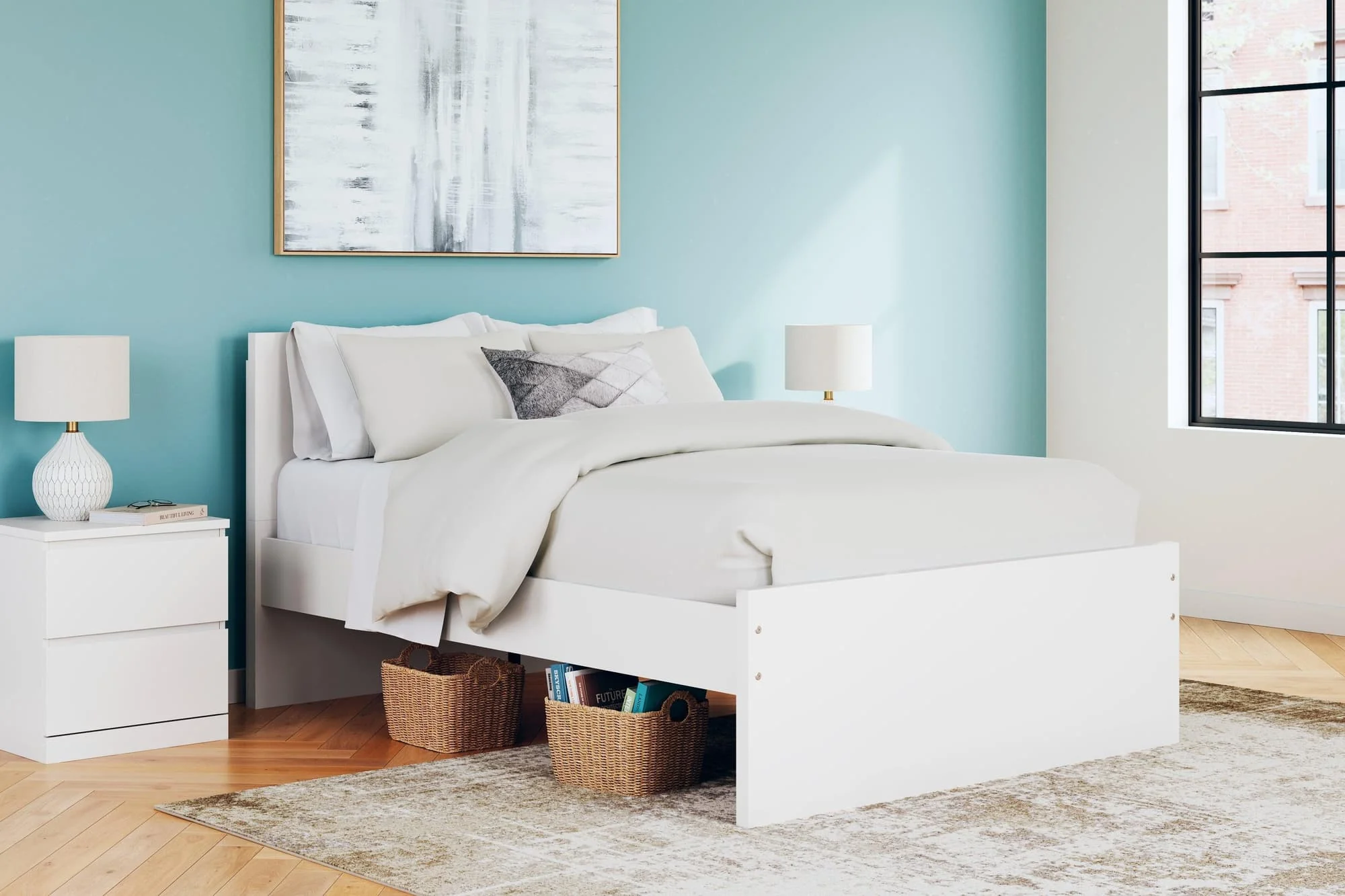 Onita White Full Panel Platform Bed - Image 1
