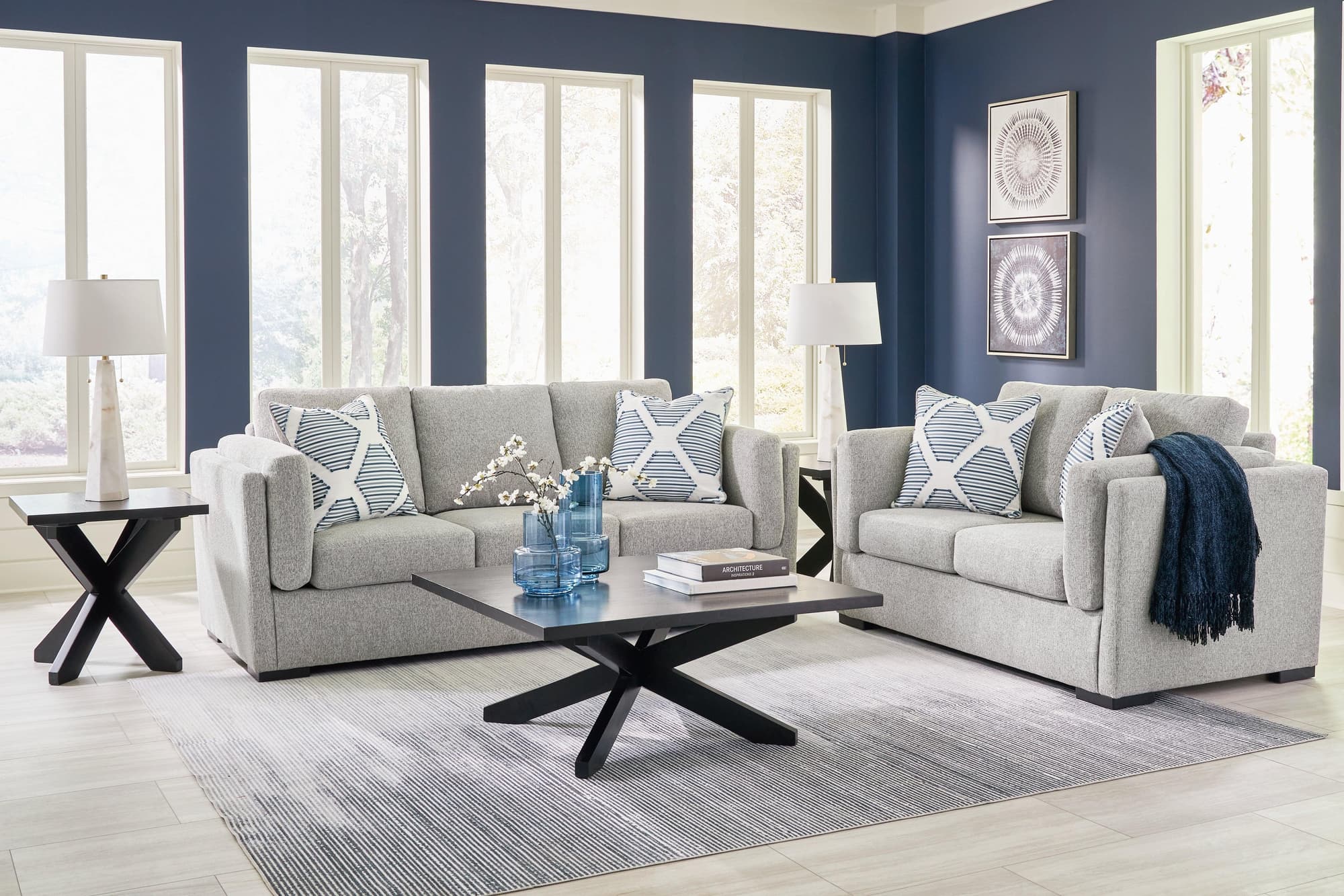 Evansley Pewter Sofa and Loveseat - Image 1