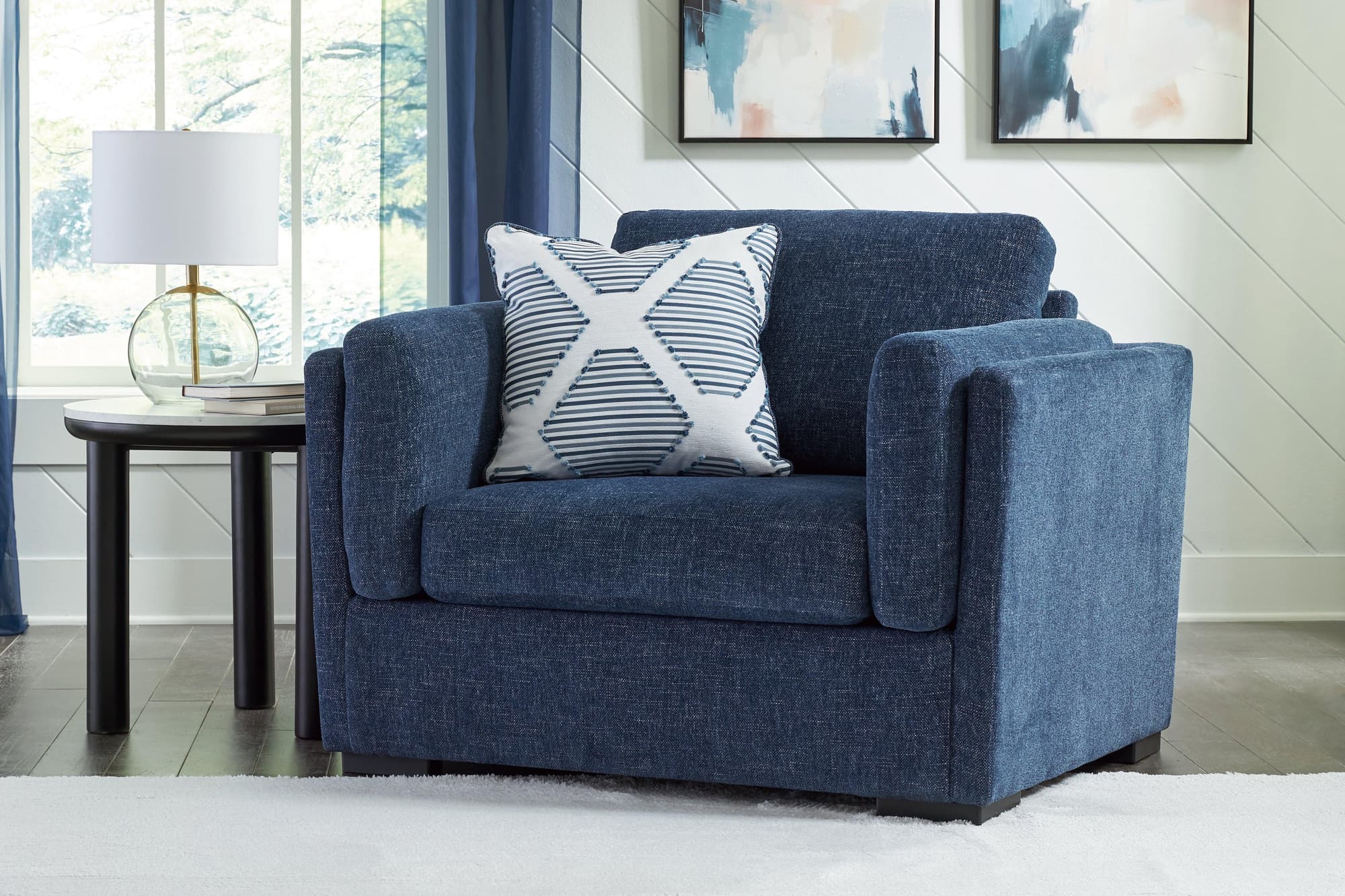 Evansley Navy Nuvella® Oversized Chair - Image 1