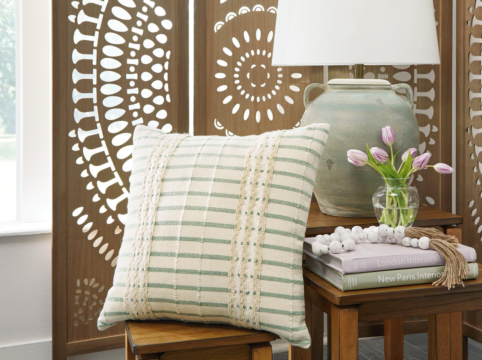 Rowton White/Green Pillow (Set of 4) - Image 1