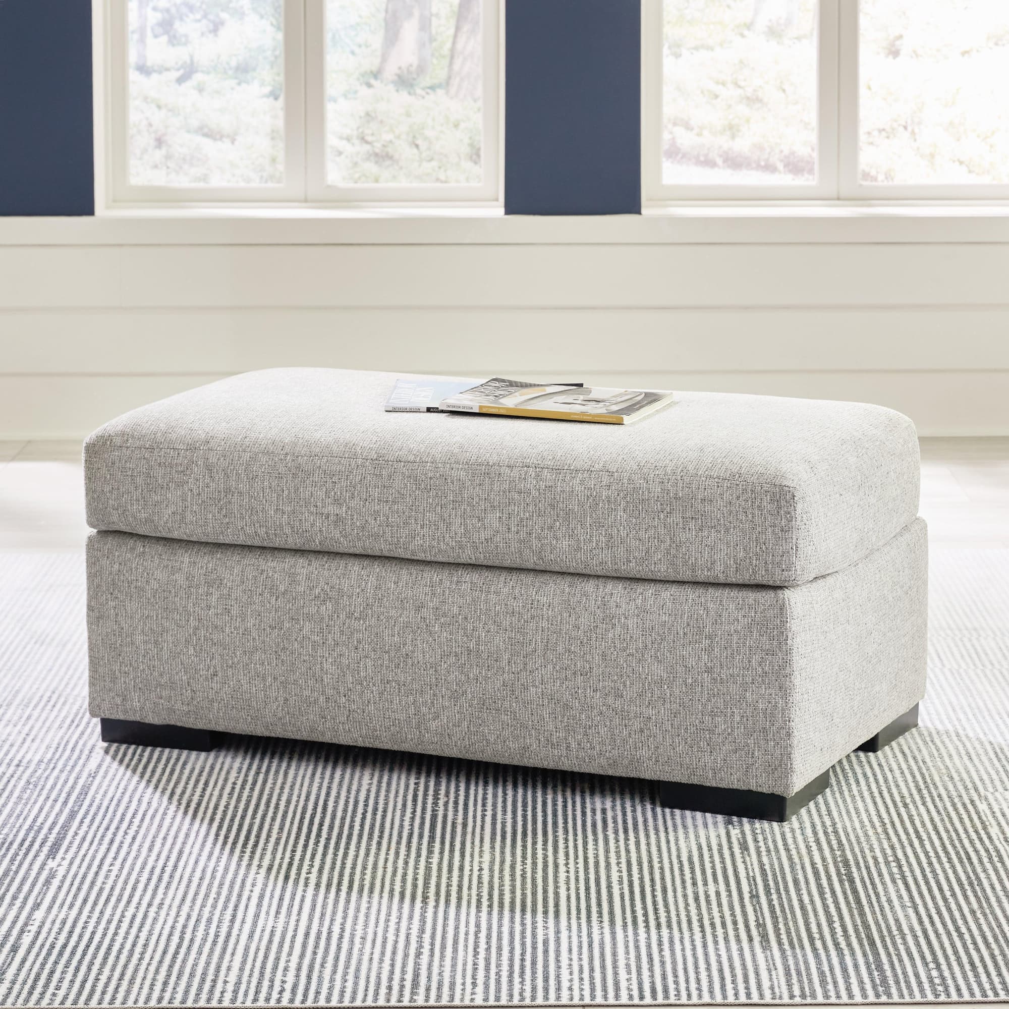 Evansley Pewter Nuvella® Ottoman - Image 1