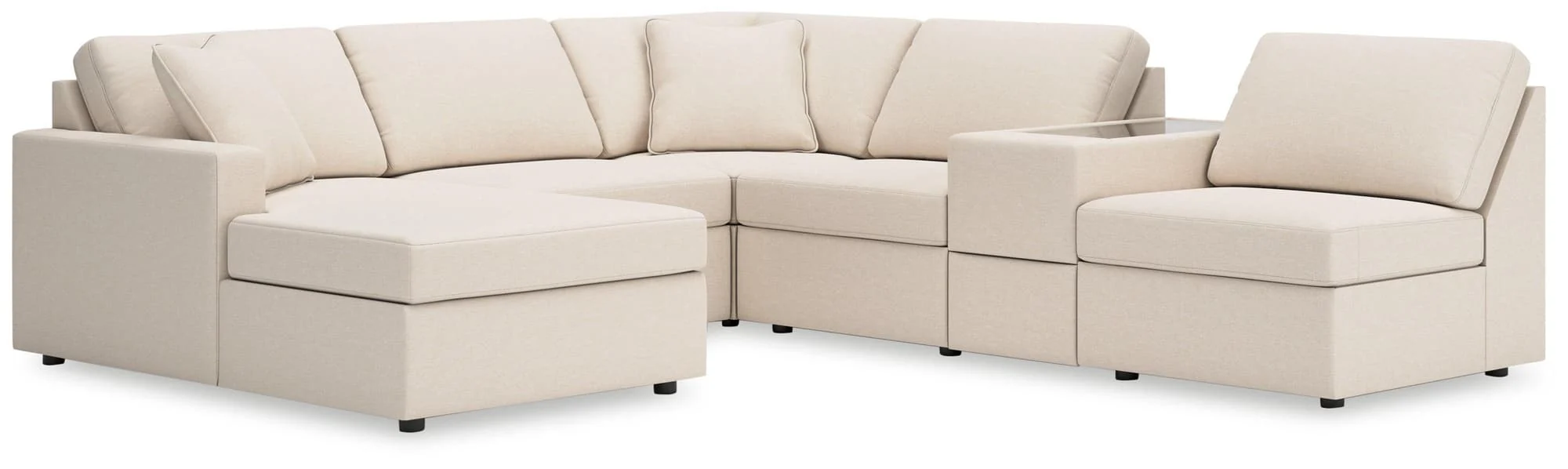 Modmax Oyster Nuvella® 6-Piece Sectional with Chaise - Image 1
