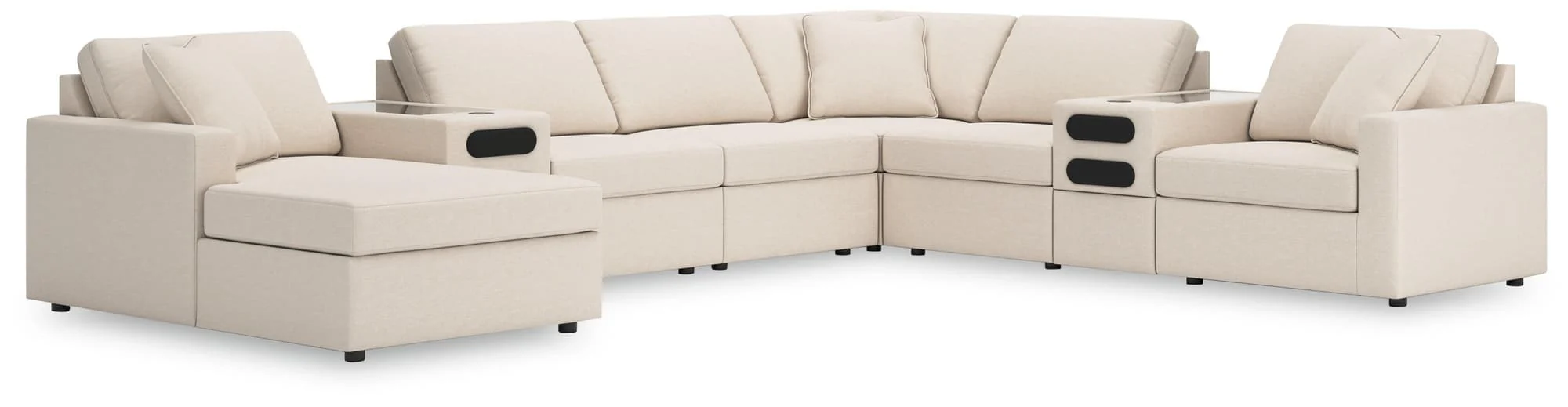 Modmax Oyster Nuvella® 8-Piece Sectional with Audio System and Chaise - Image 1