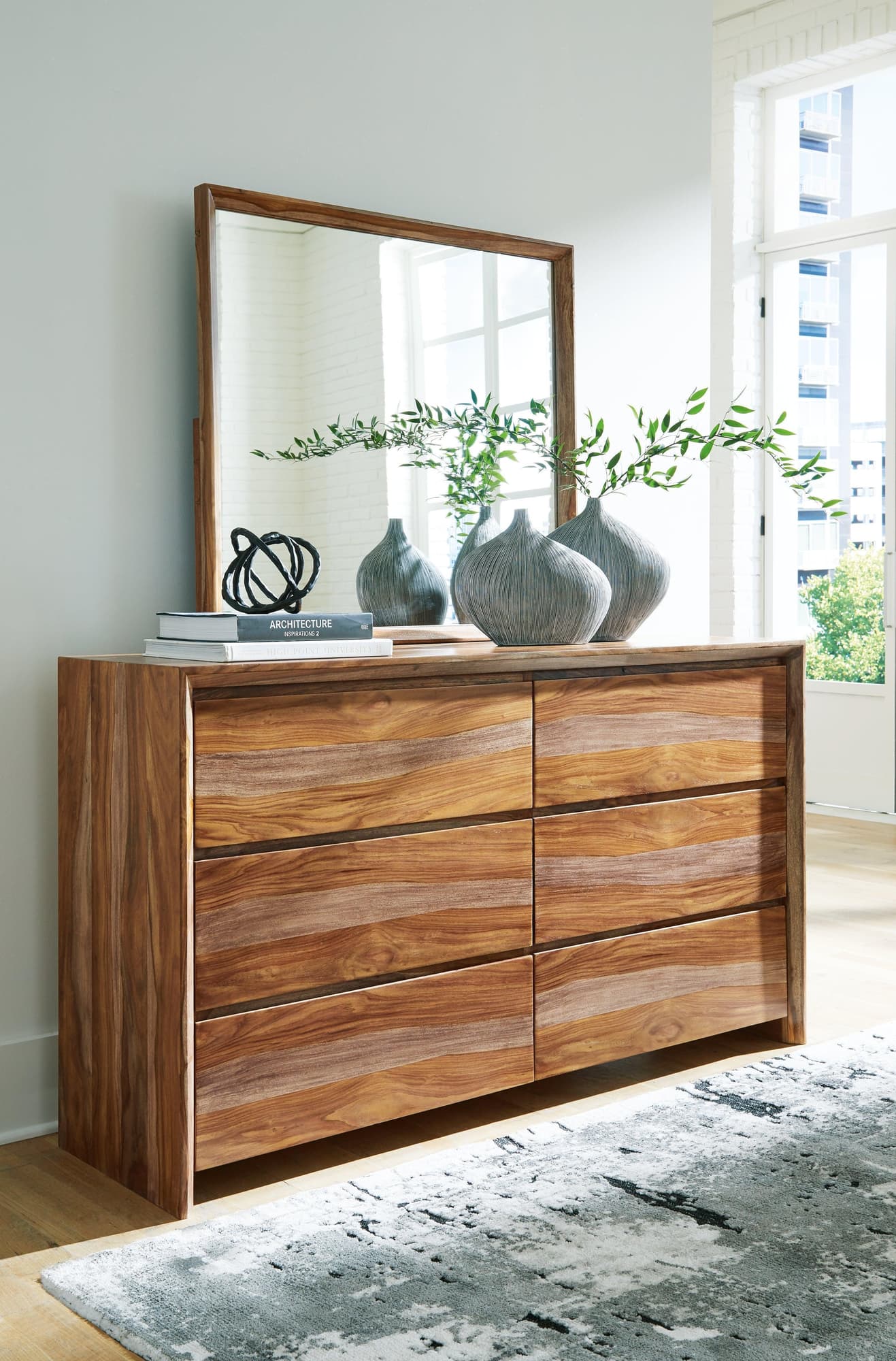 Dressonni Brown Dresser and Mirror - Image 1