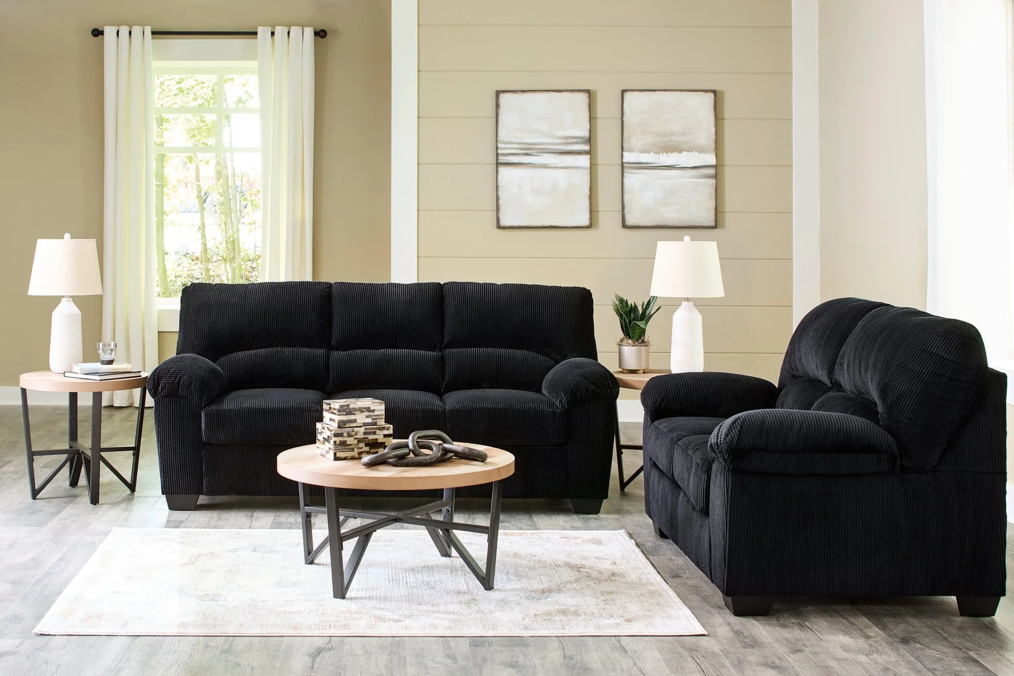 SimpleJoy Onyx Sofa and Loveseat - Image 1
