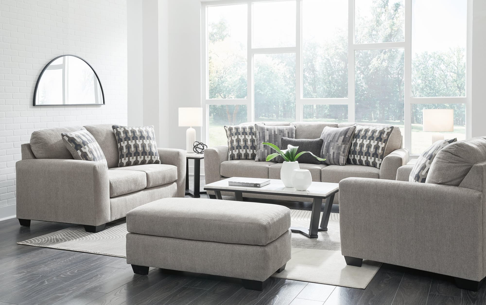 Avenal Flannel Park Sofa, Loveseat, Chair and Ottoman - Image 1