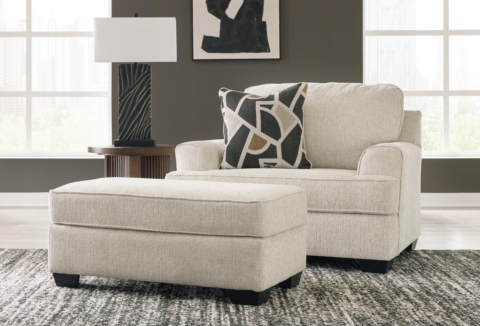Heartcort Quartz Chair and Ottoman - Image 1