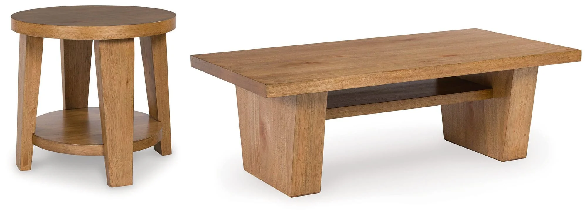 Kristiland Light Brown Coffee Table with 1 End Table - Image 1