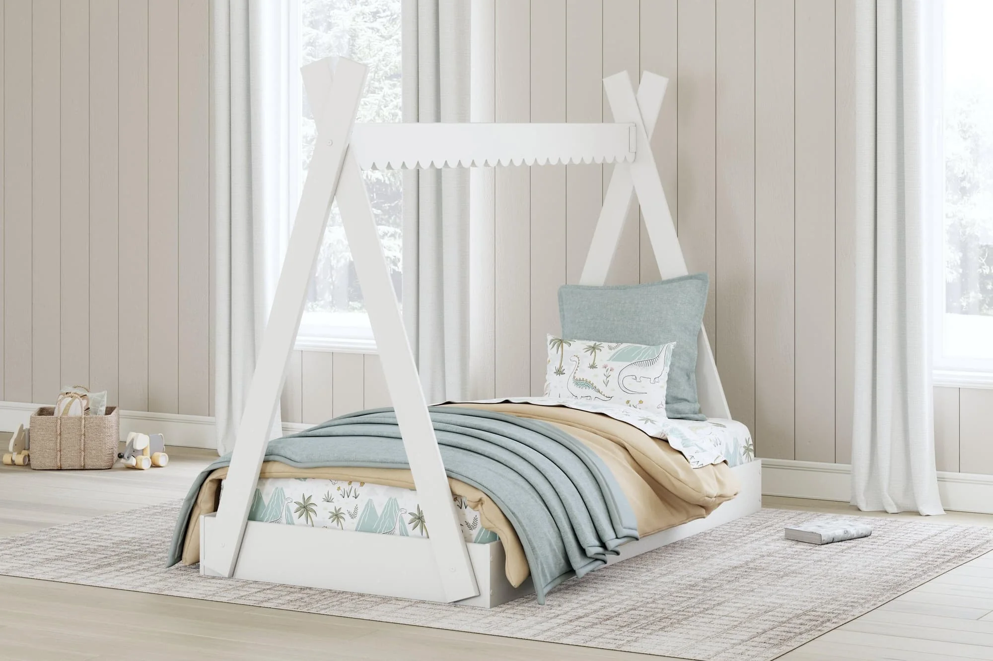 Hallityn White Twin Tent Bed - Image 1