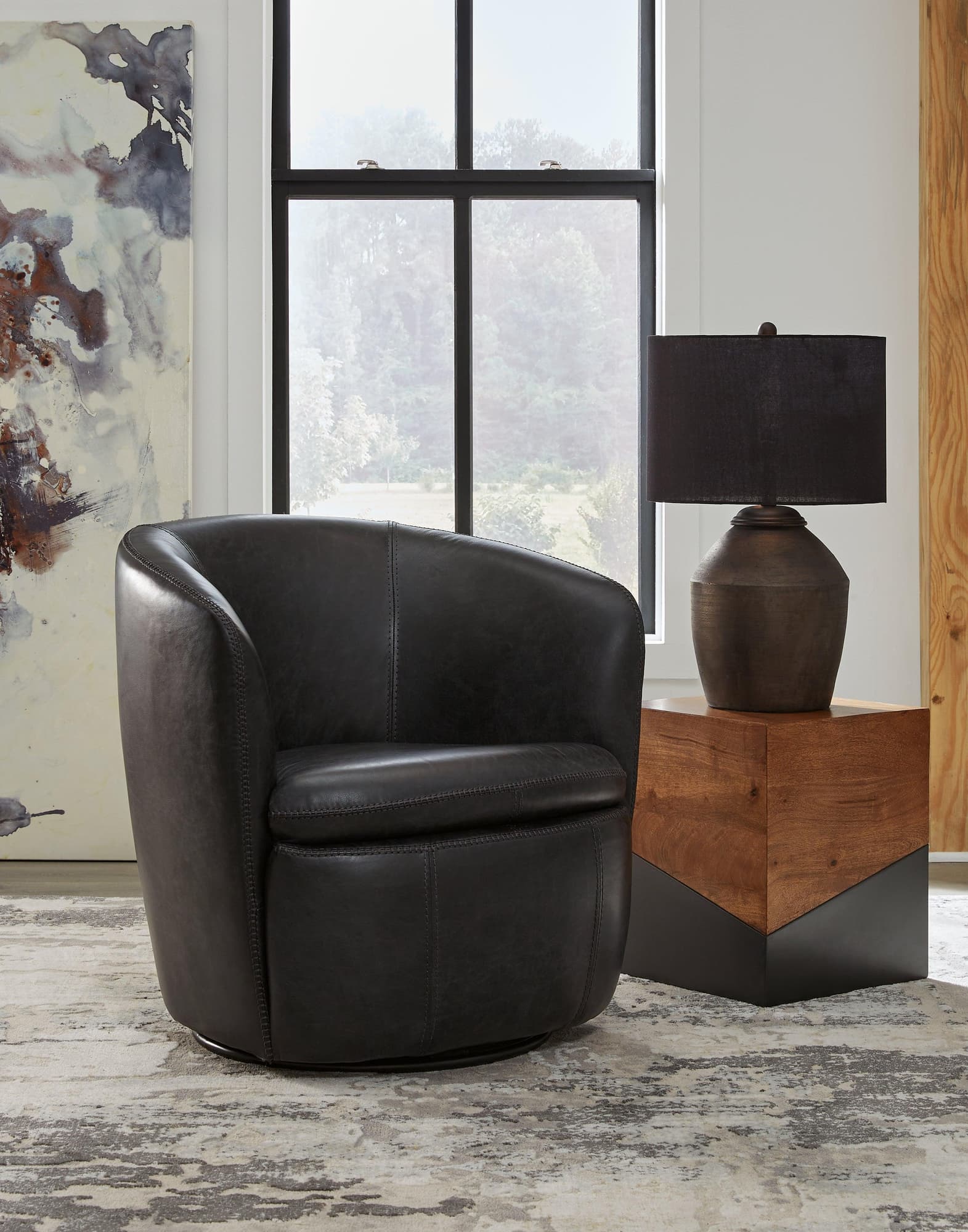 Kierreys Midnight Swivel Chair - Image 1