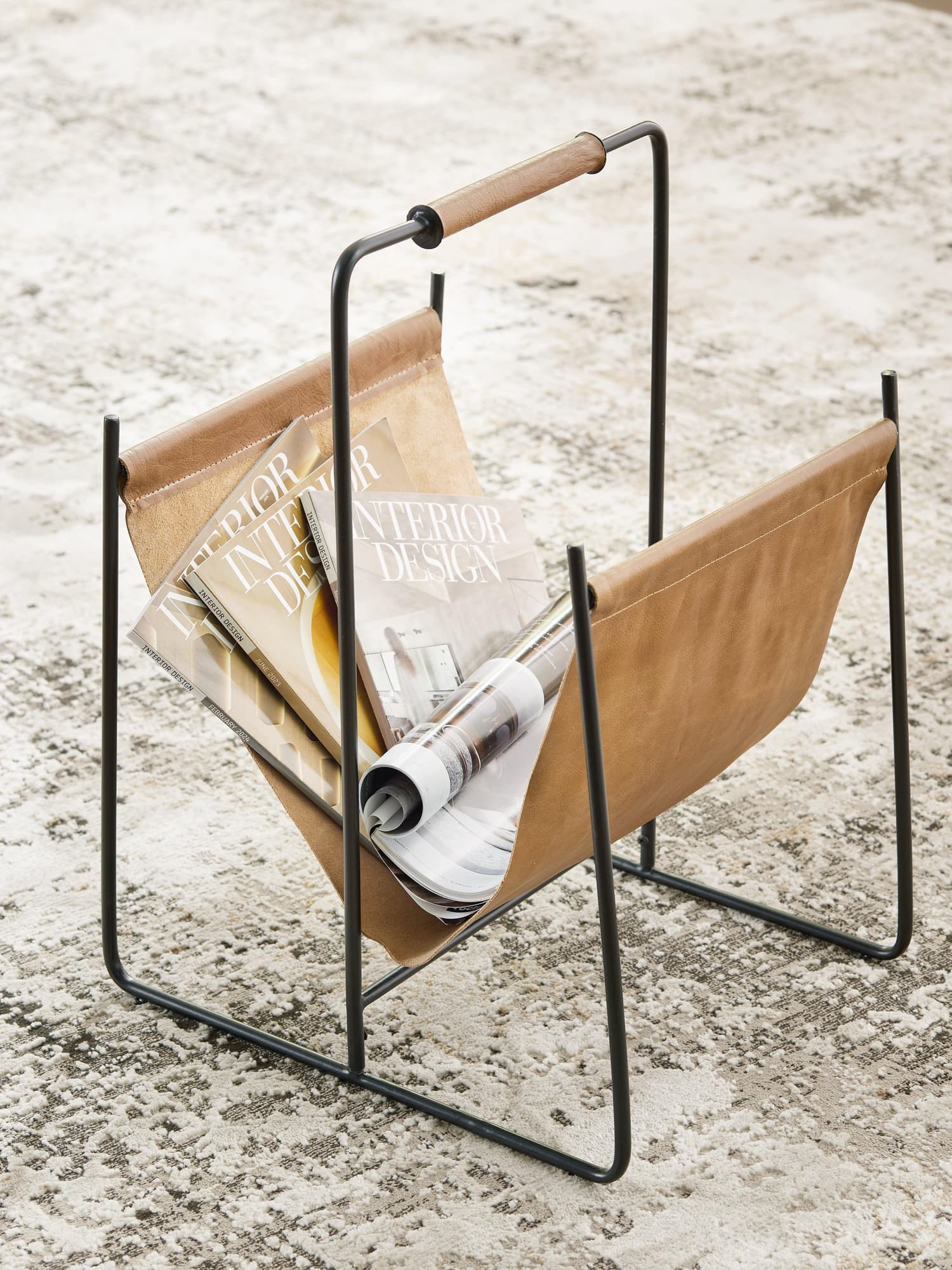 Faronworth Brown/Black Magazine Rack - Image 1