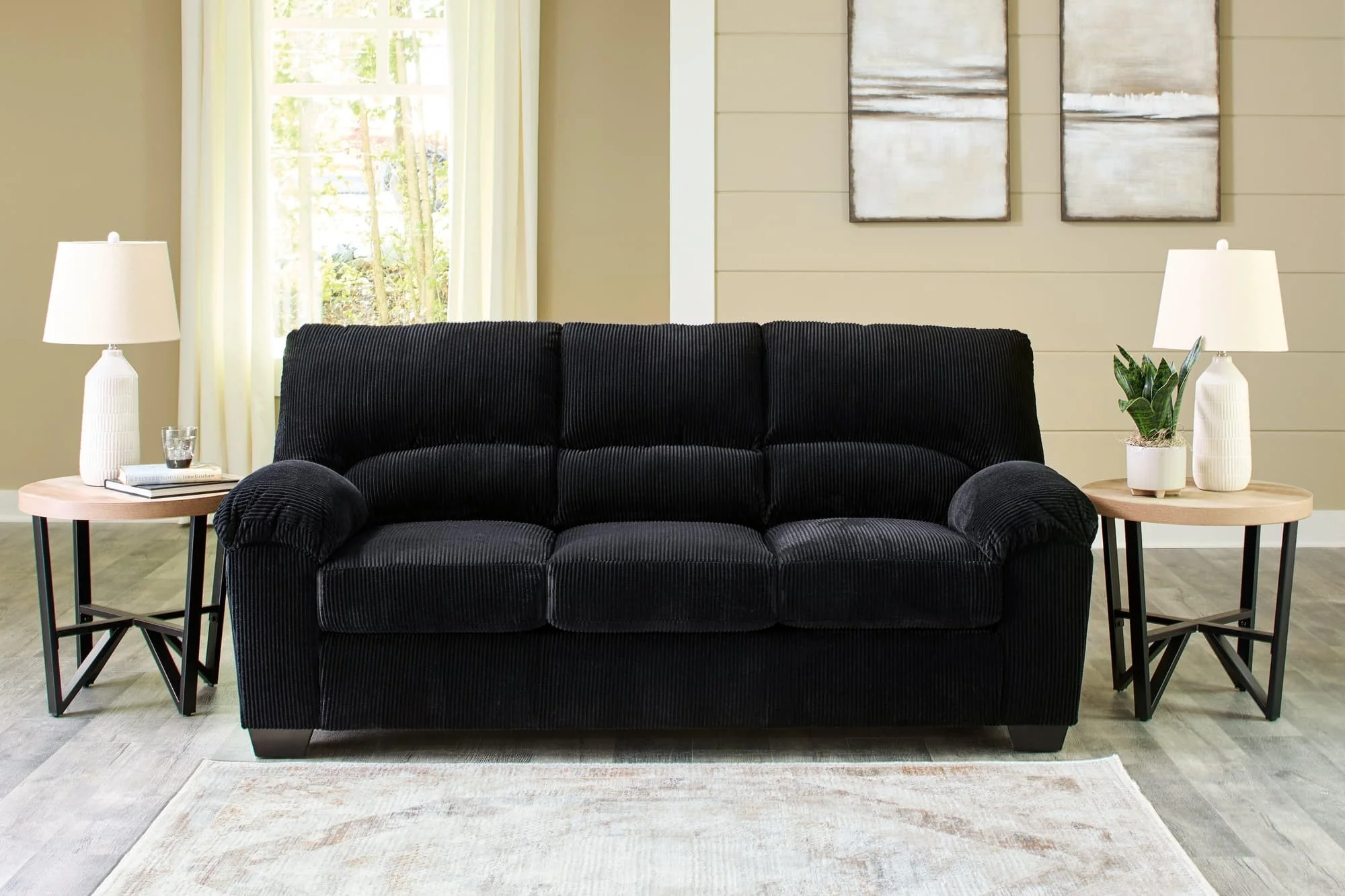 SimpleJoy Onyx Chenille,Velvet Sofa - Image 1