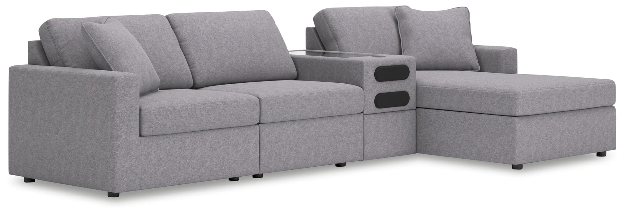 Modmax Granite Performance Fabric,Next-Gen Nuvella™ 4-Piece Sectional with Chaise - Image 1