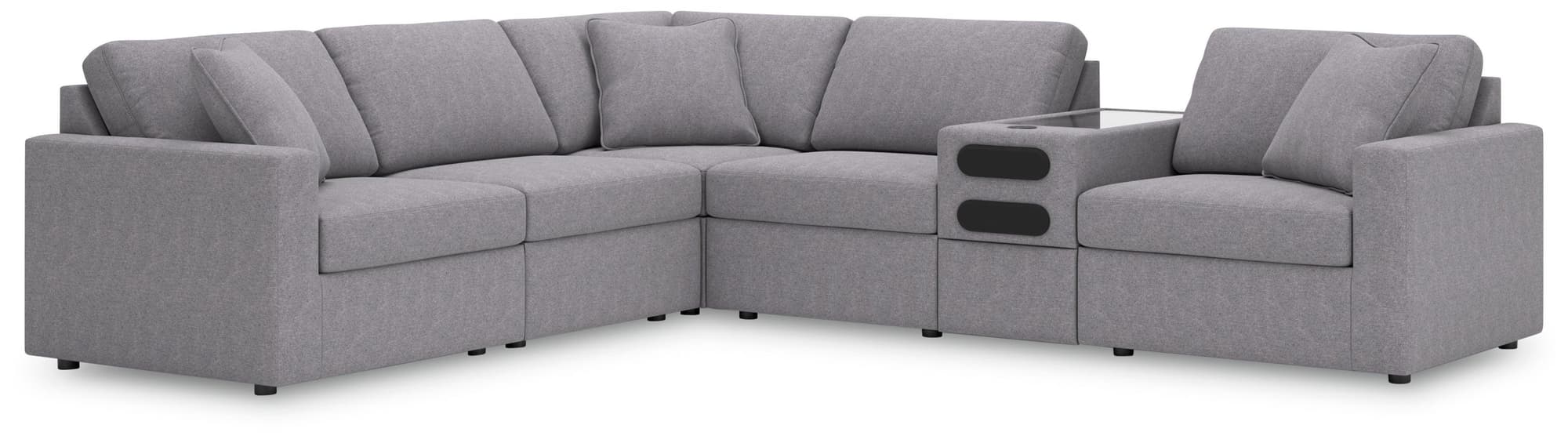 Modmax Granite Performance Fabric,Next-Gen Nuvella™ 6-Piece Sectional - Image 1